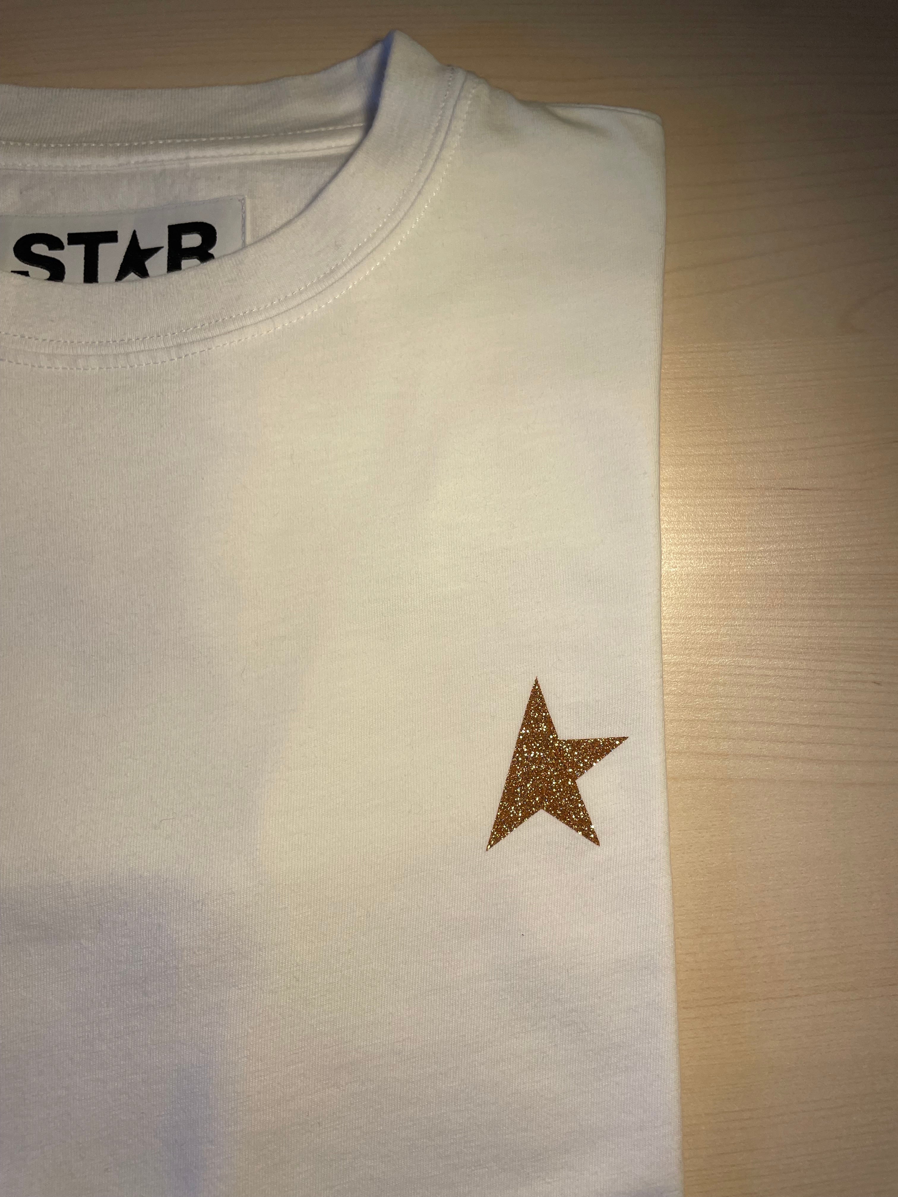 Maglia Golden Goose Star bianca stella oro