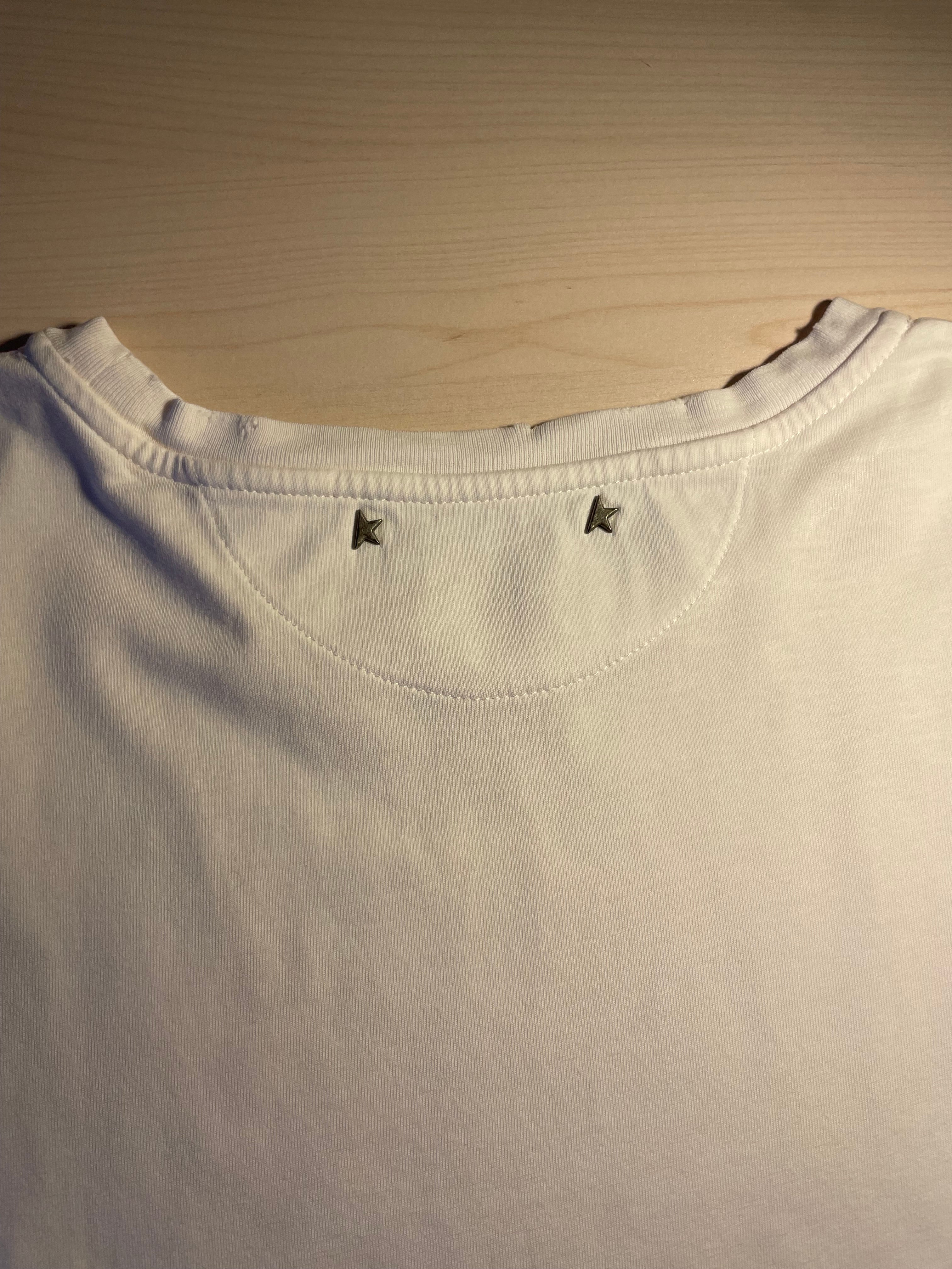 Maglia Golden Goose bianca con patch