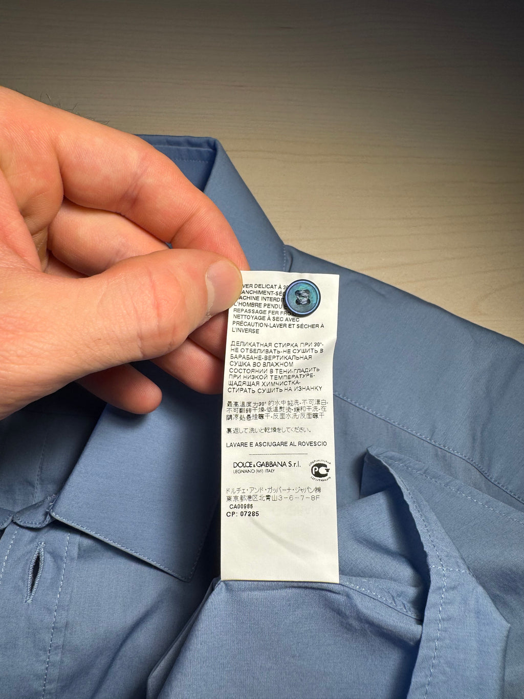 Camicia Dolce e Gabbana Gold azzurra scura
