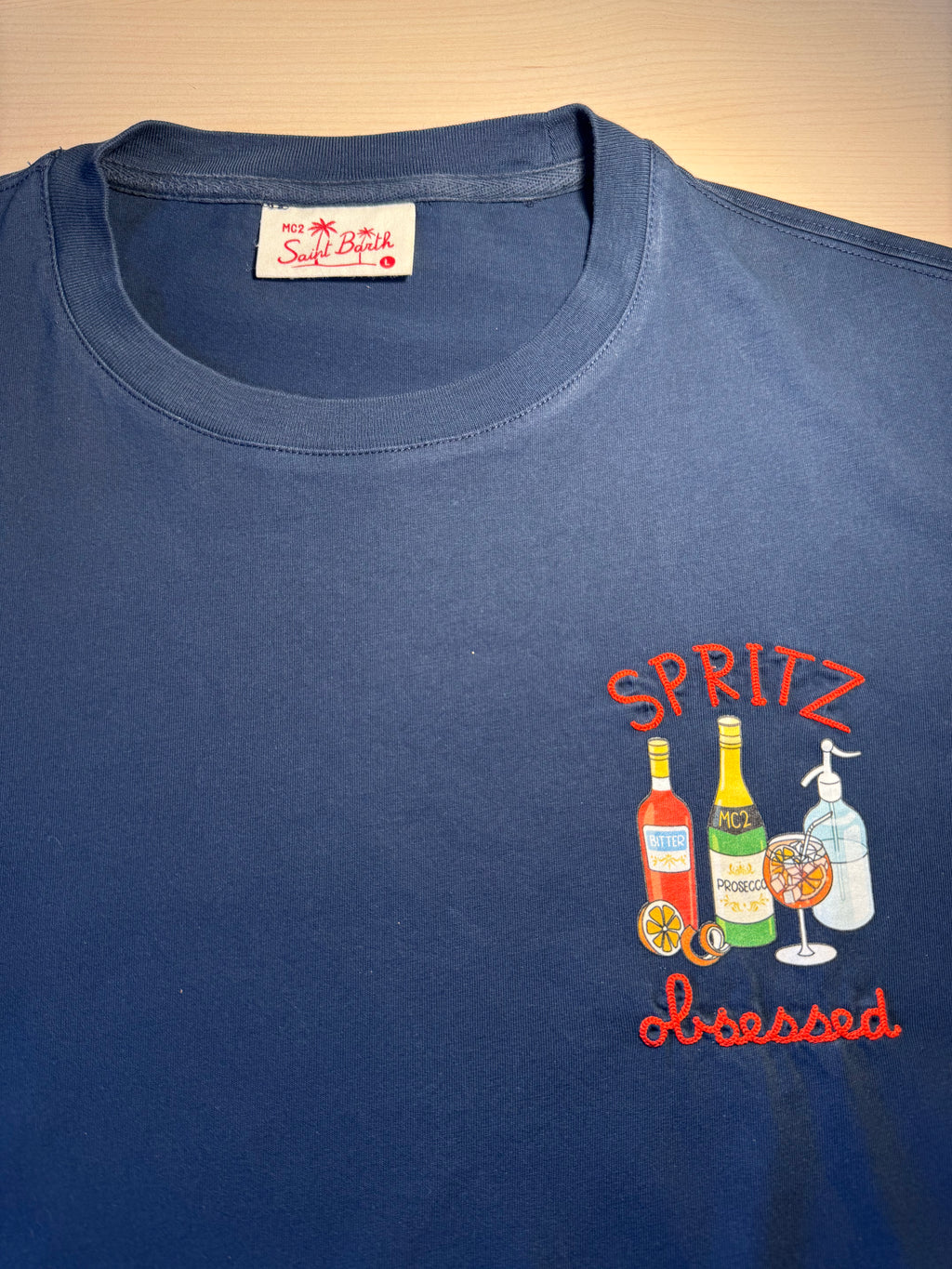Maglia Saint Barth "Spritz Obsessed” blu