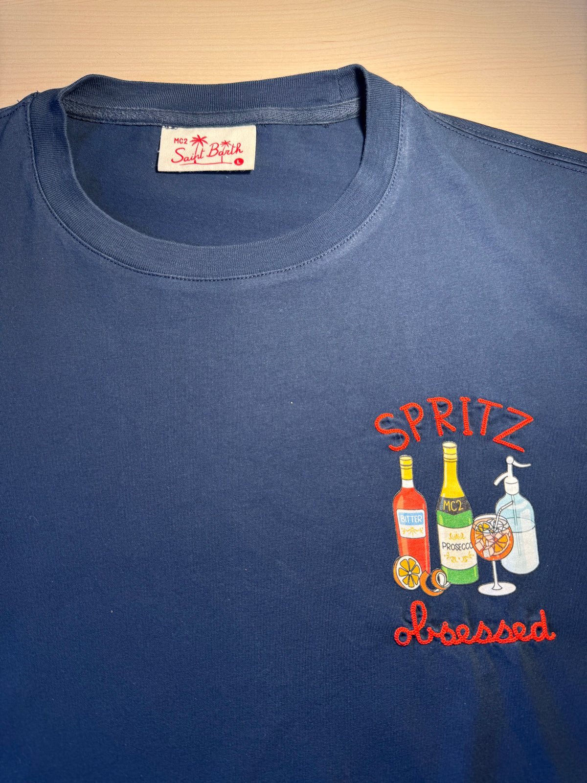 Maglia Saint Barth "Spritz Obsessed” blu