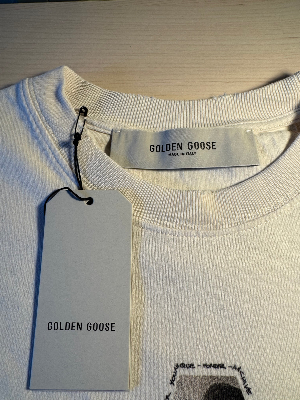 Maglia Golden Goose bianca con stampa a stella