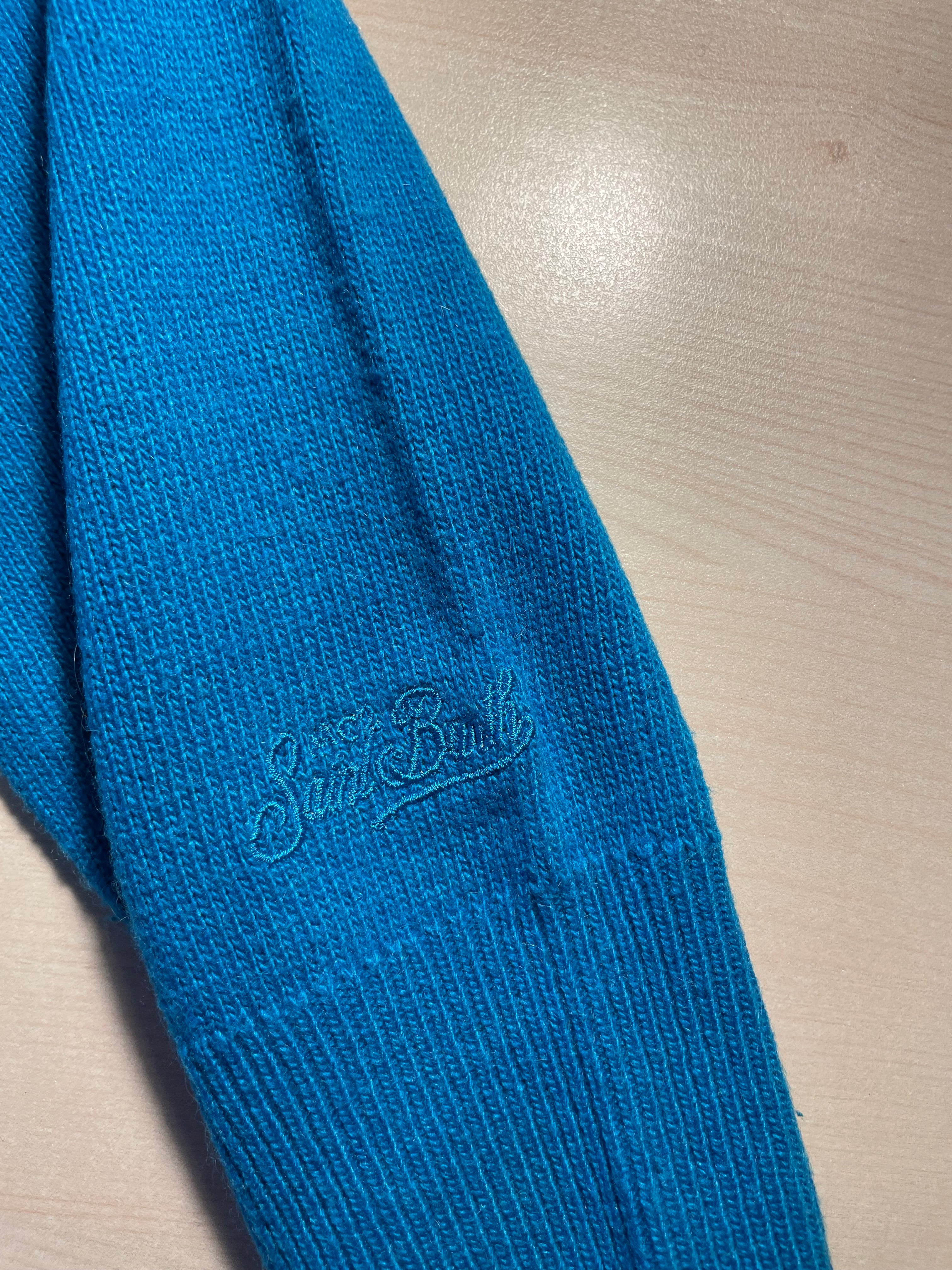 Maglione Saint Barth "Champagne e Montagne" azzurro