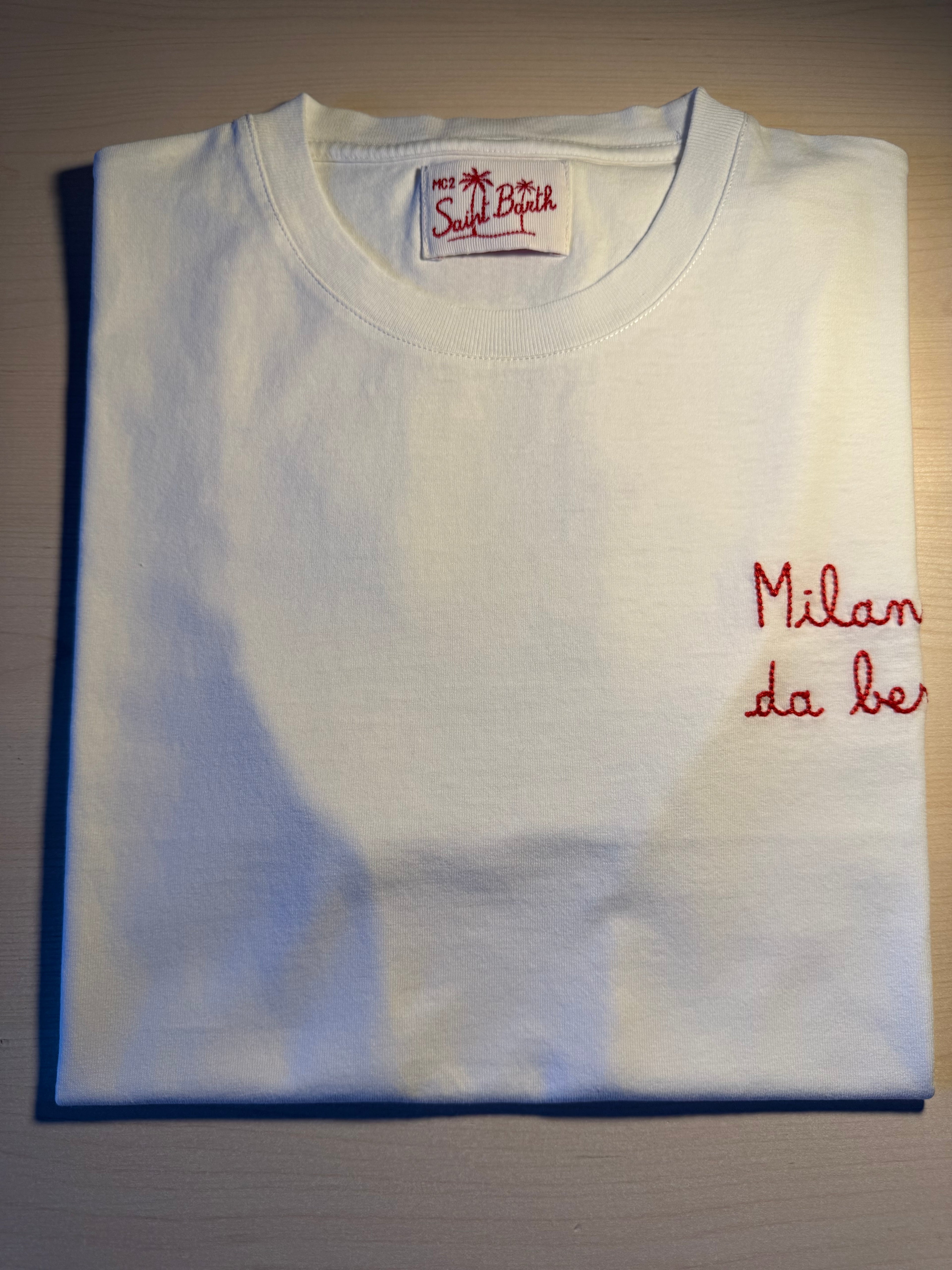 Maglia Saint Barth "Milano Da Bere” bianca