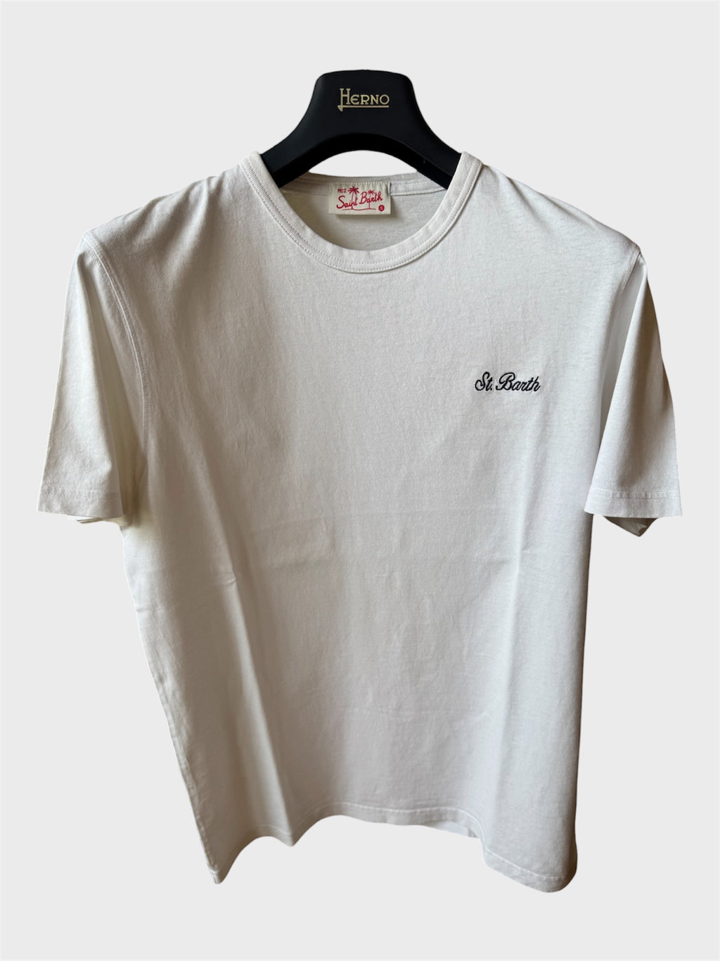 Maglia Saint Barth ricamo "St. Barth" bianca