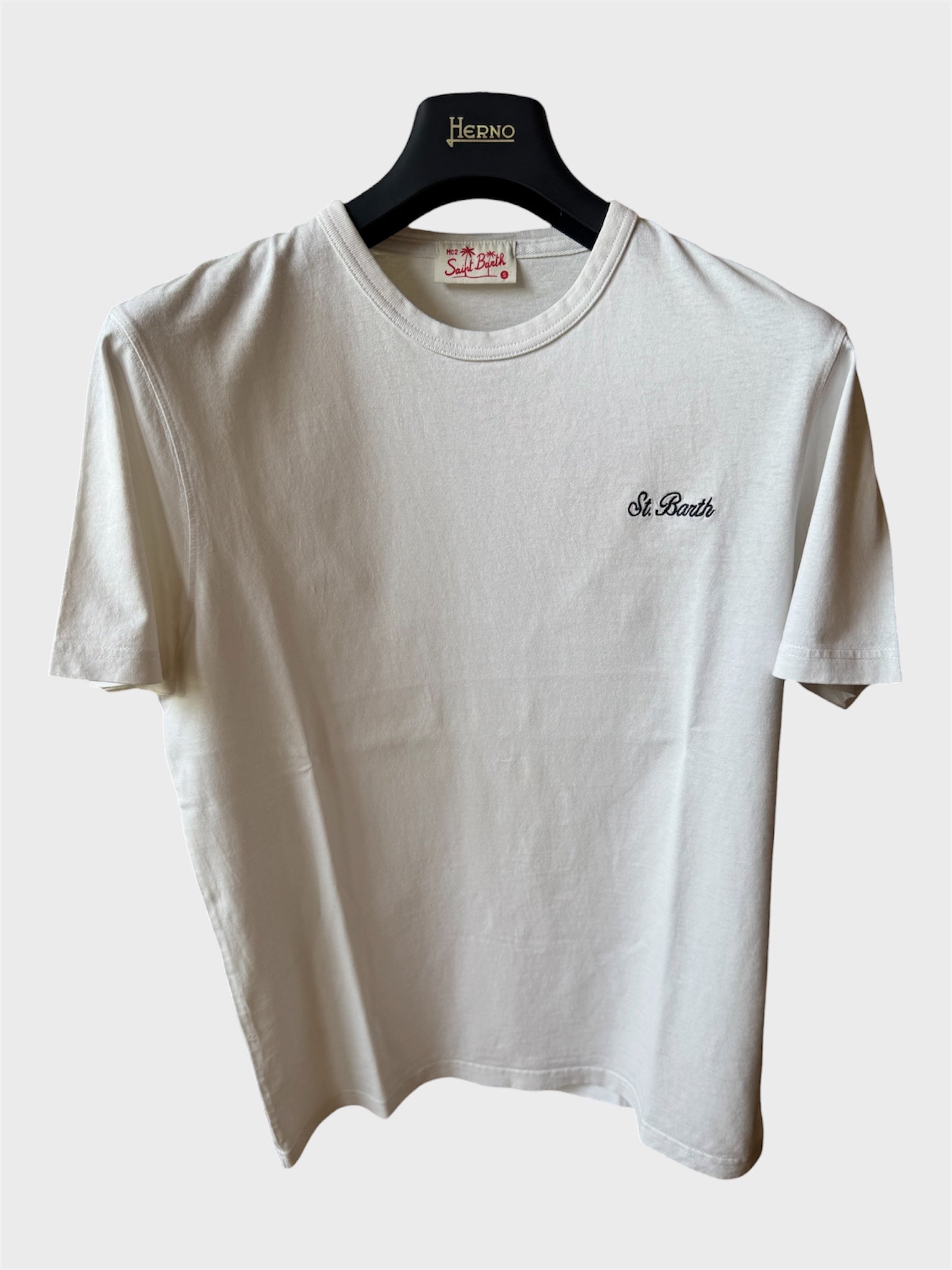 Maglia Saint Barth ricamo "St. Barth" bianca