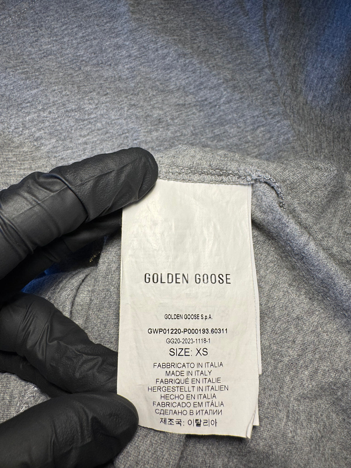 Maglia Golden Goose Star grigia stella oro