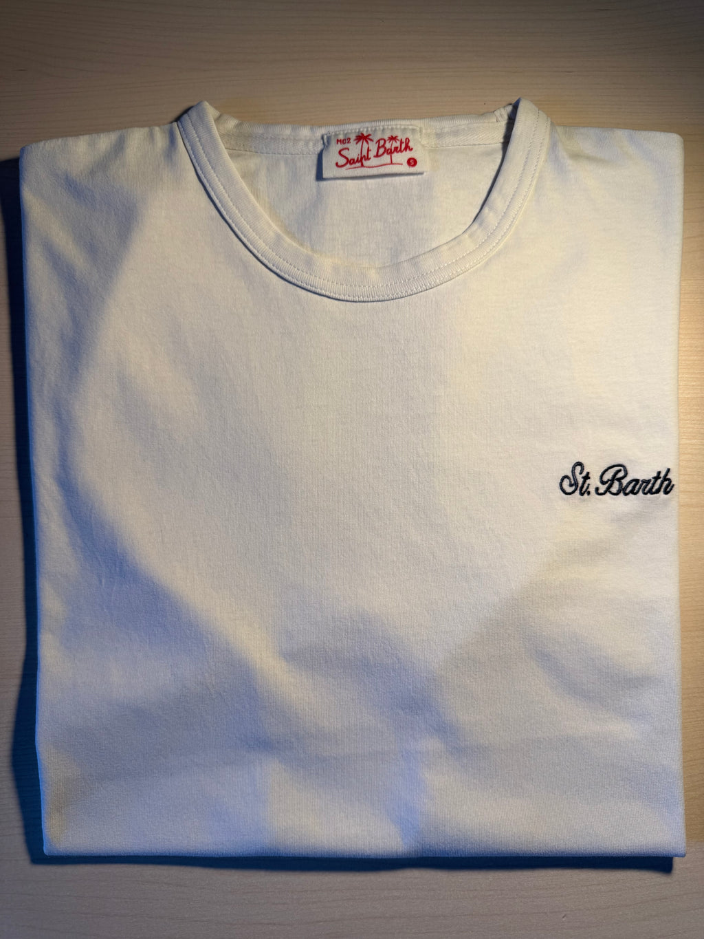 Maglia Saint Barth ricamo "St. Barth" bianca