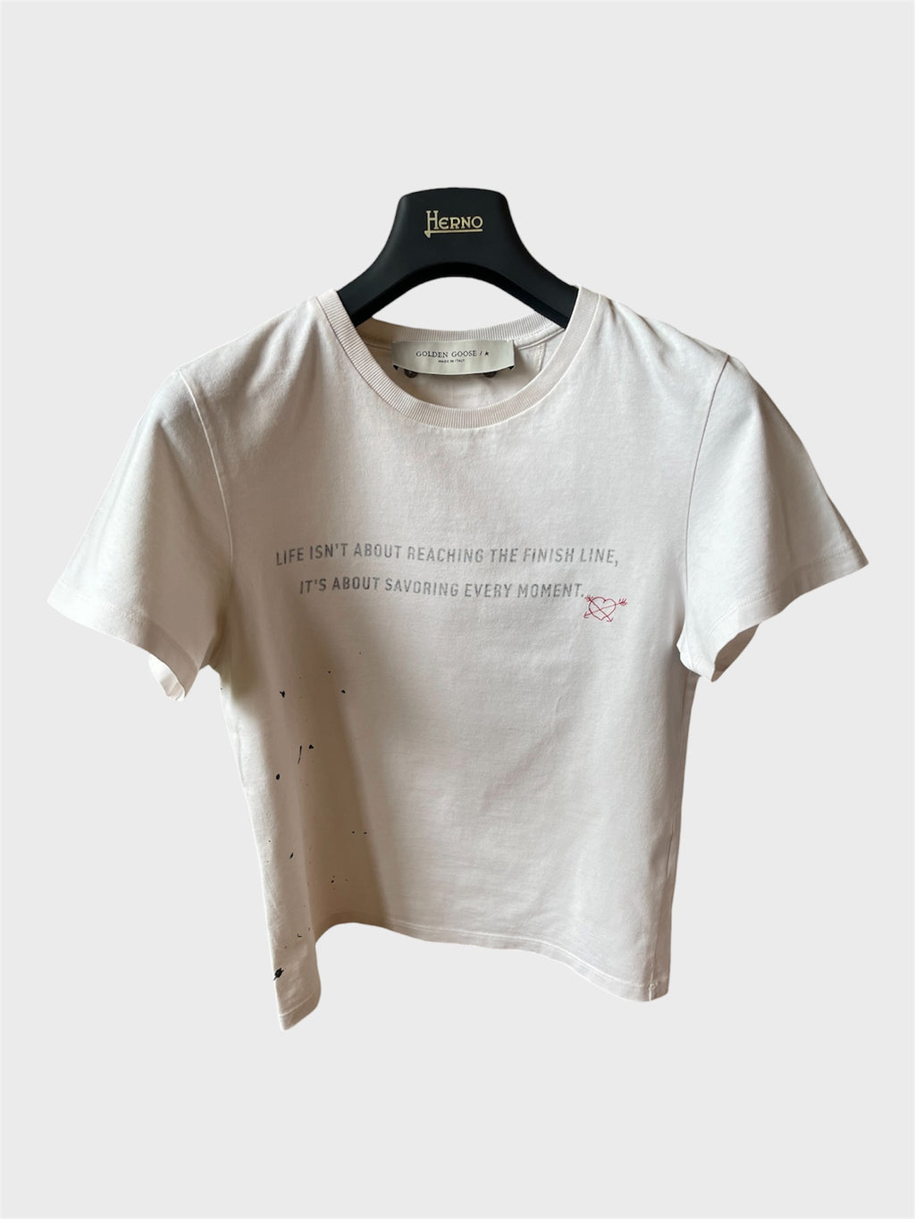 Maglia Golden Goose bianca scritta logo