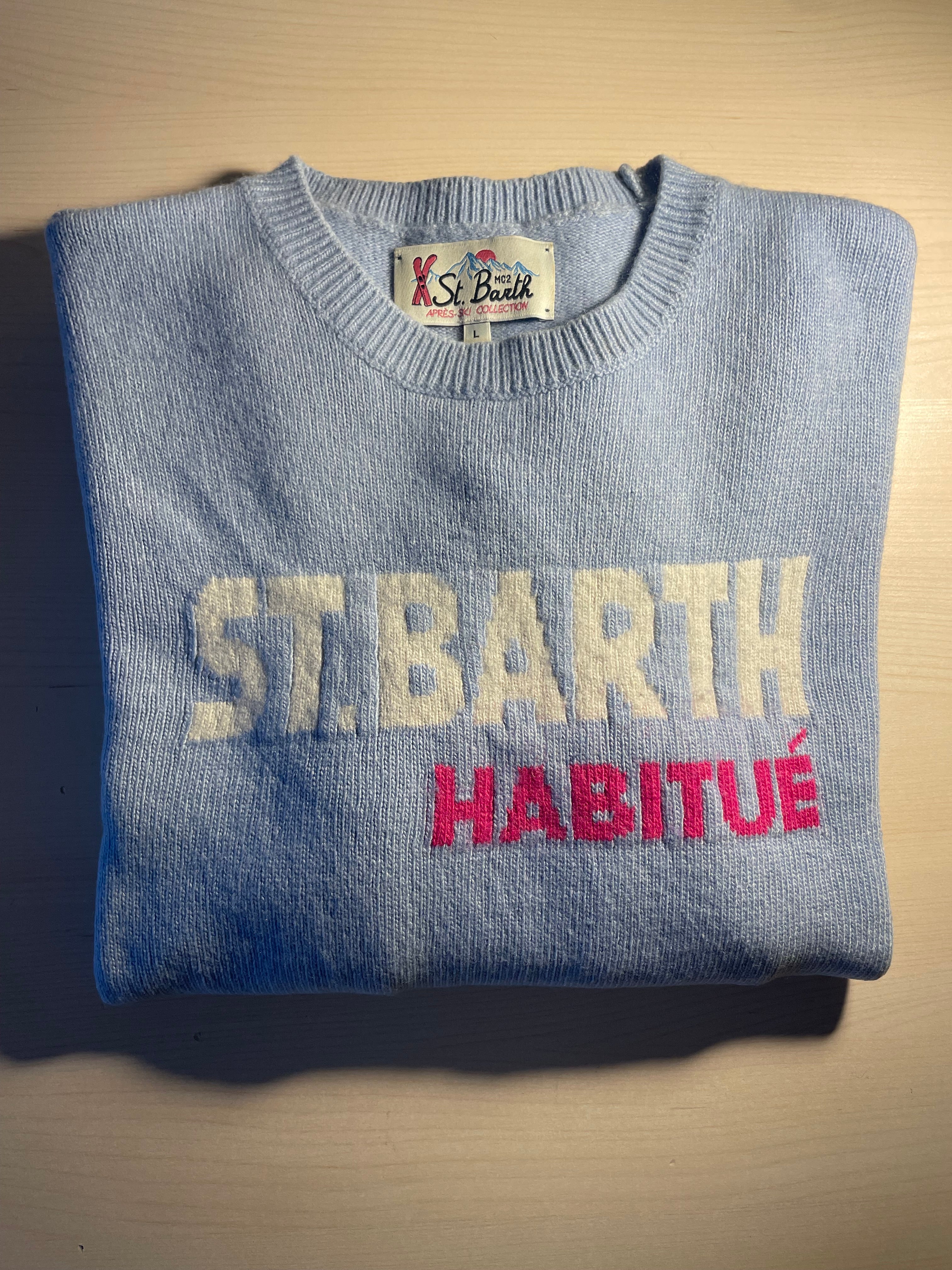 Maglione Saint Barth "St. Barth Habitué" azzurro