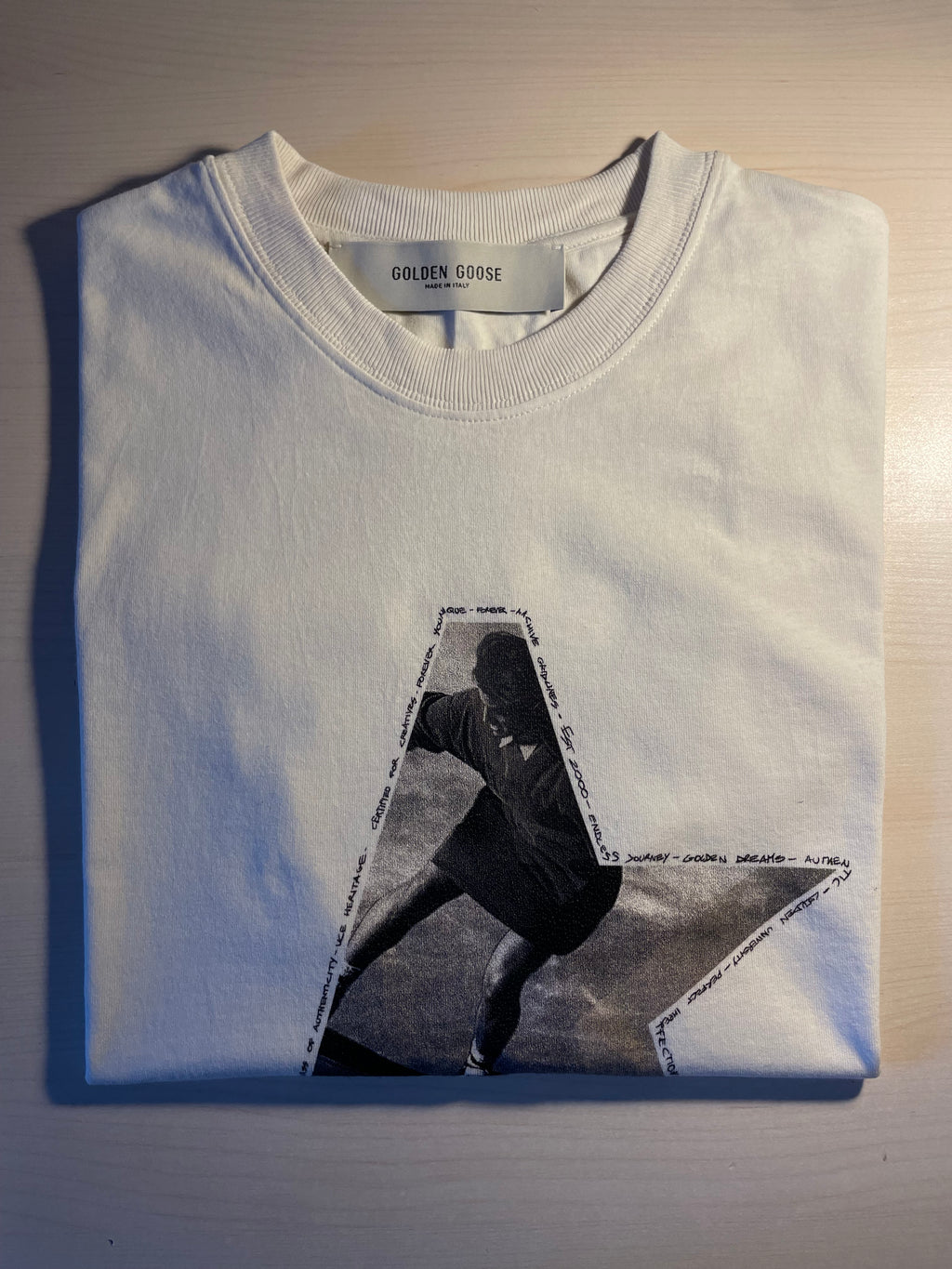 Maglia Golden Goose bianca con stampa a stella