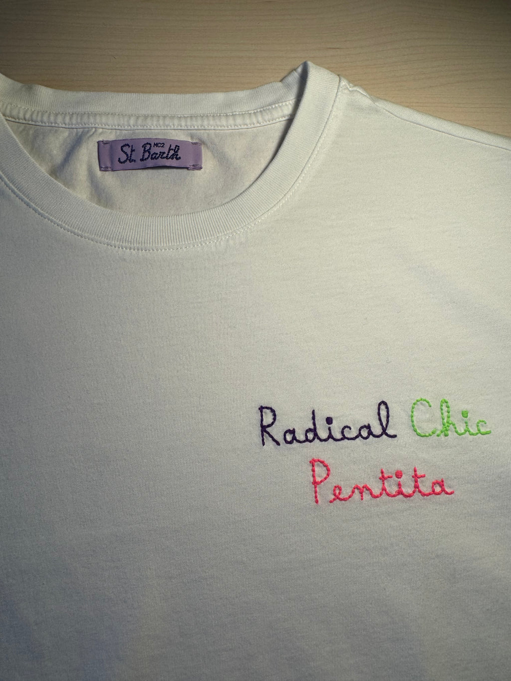 Maglia Saint Barth "Radical Chic Pentita” bianca