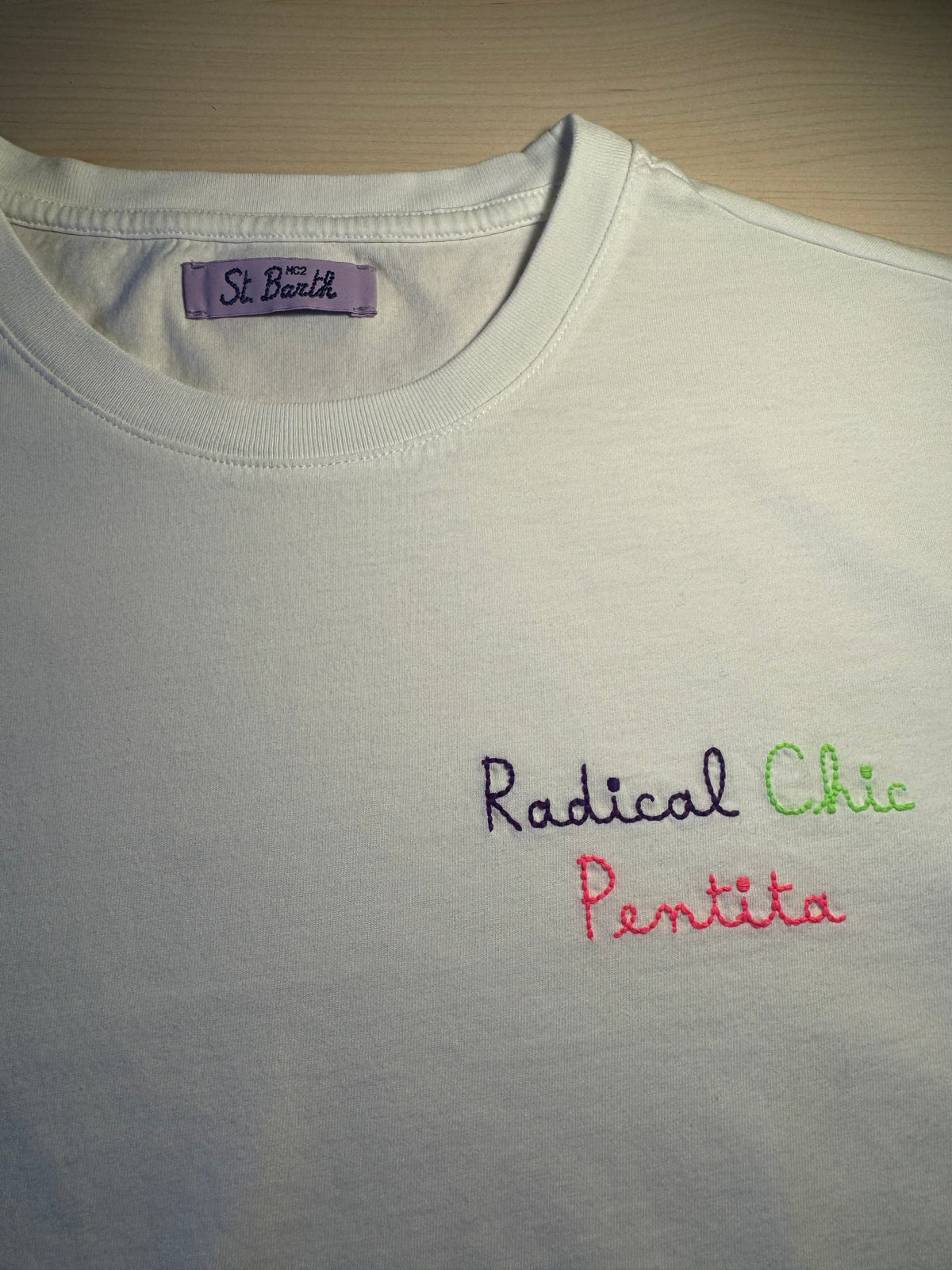 Maglia Saint Barth "Radical Chic Pentita” bianca