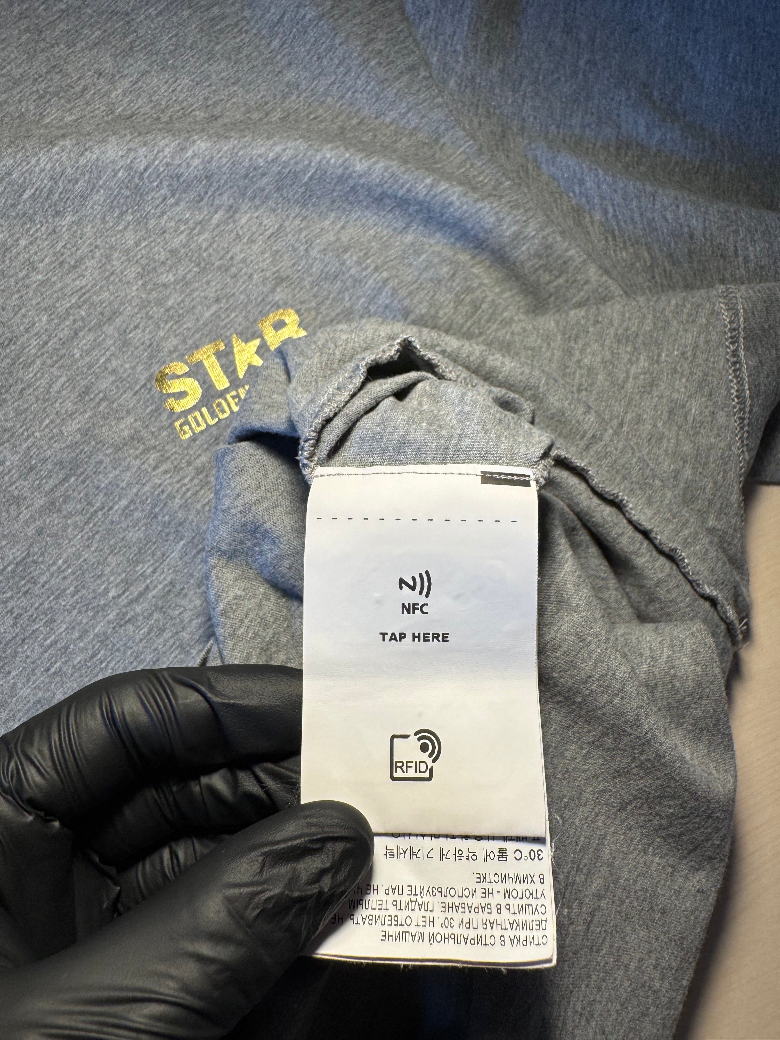 Maglia Golden Goose Star grigia stella oro retro tg XL