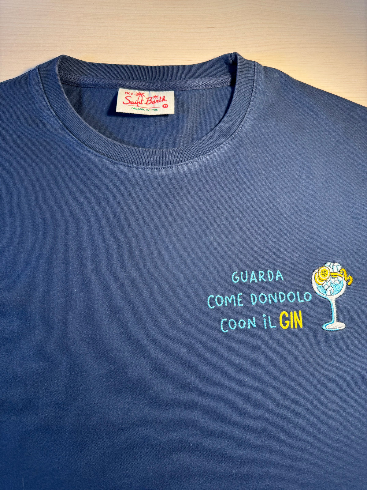 Maglia Saint Barth "Guarda Come Dondolo Con Il Gin” blu