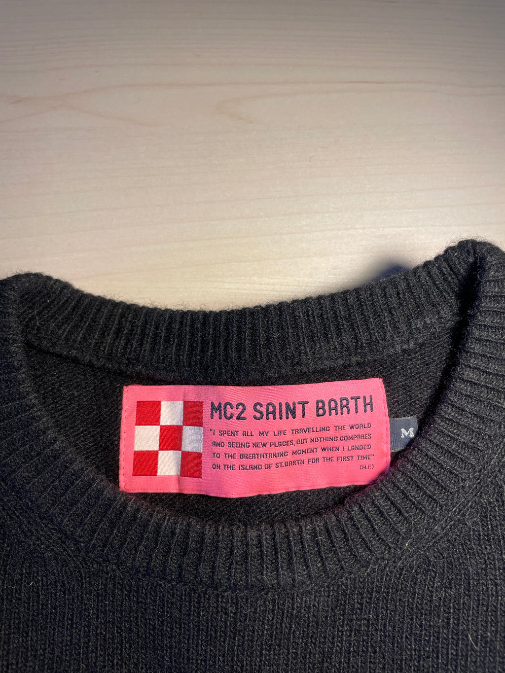 Maglione Saint Barth "Champagne e montagne" nero