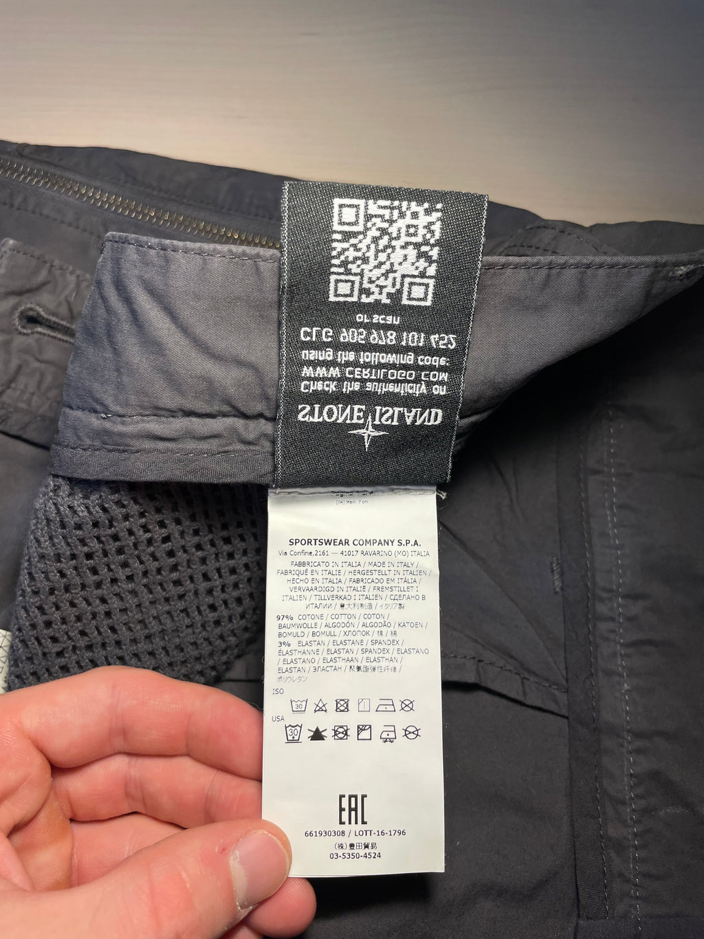 Pantaloni Stone Island Shadow Project cargo grigi