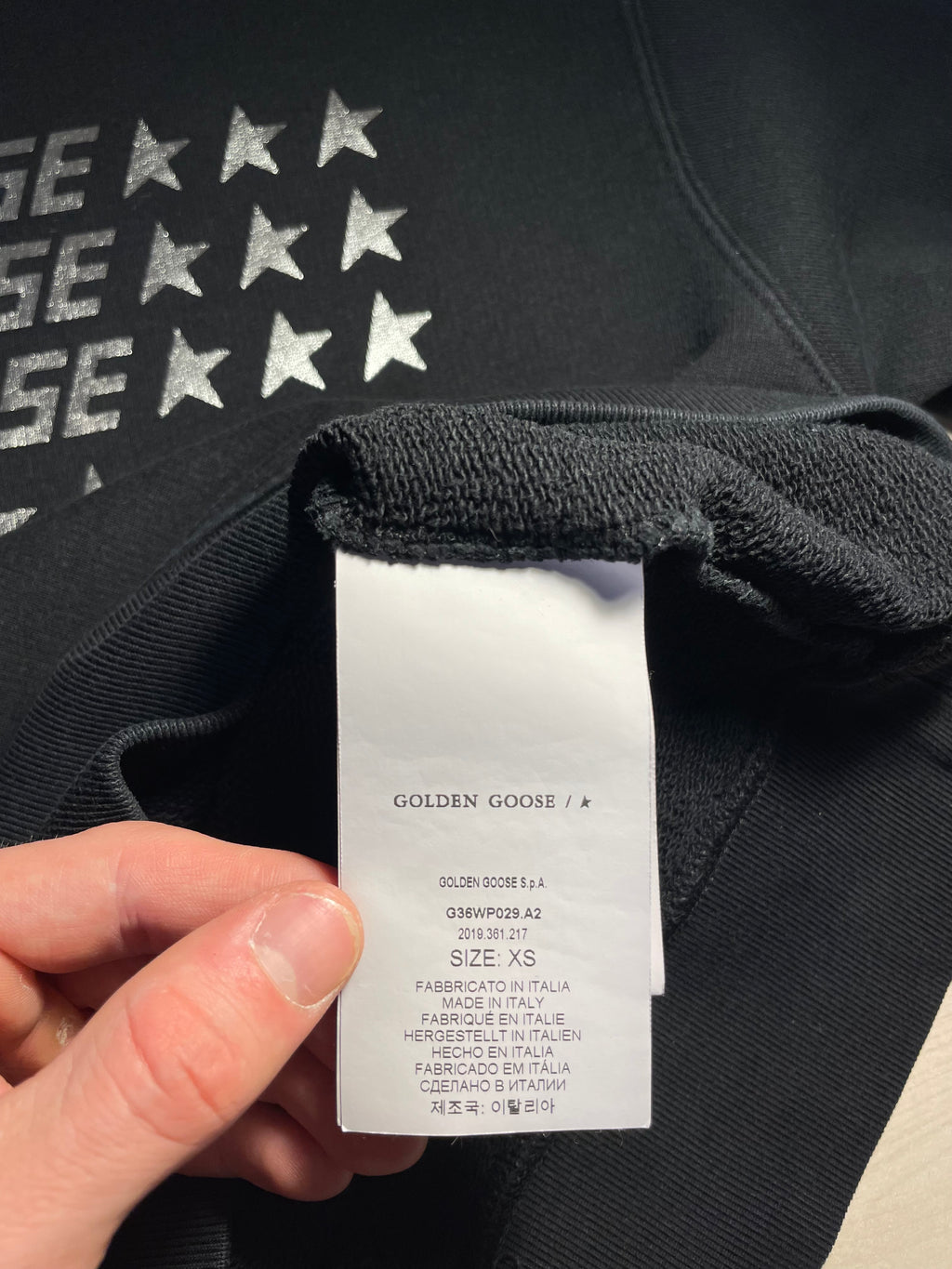 Felpa Golden Goose nera stelle argento