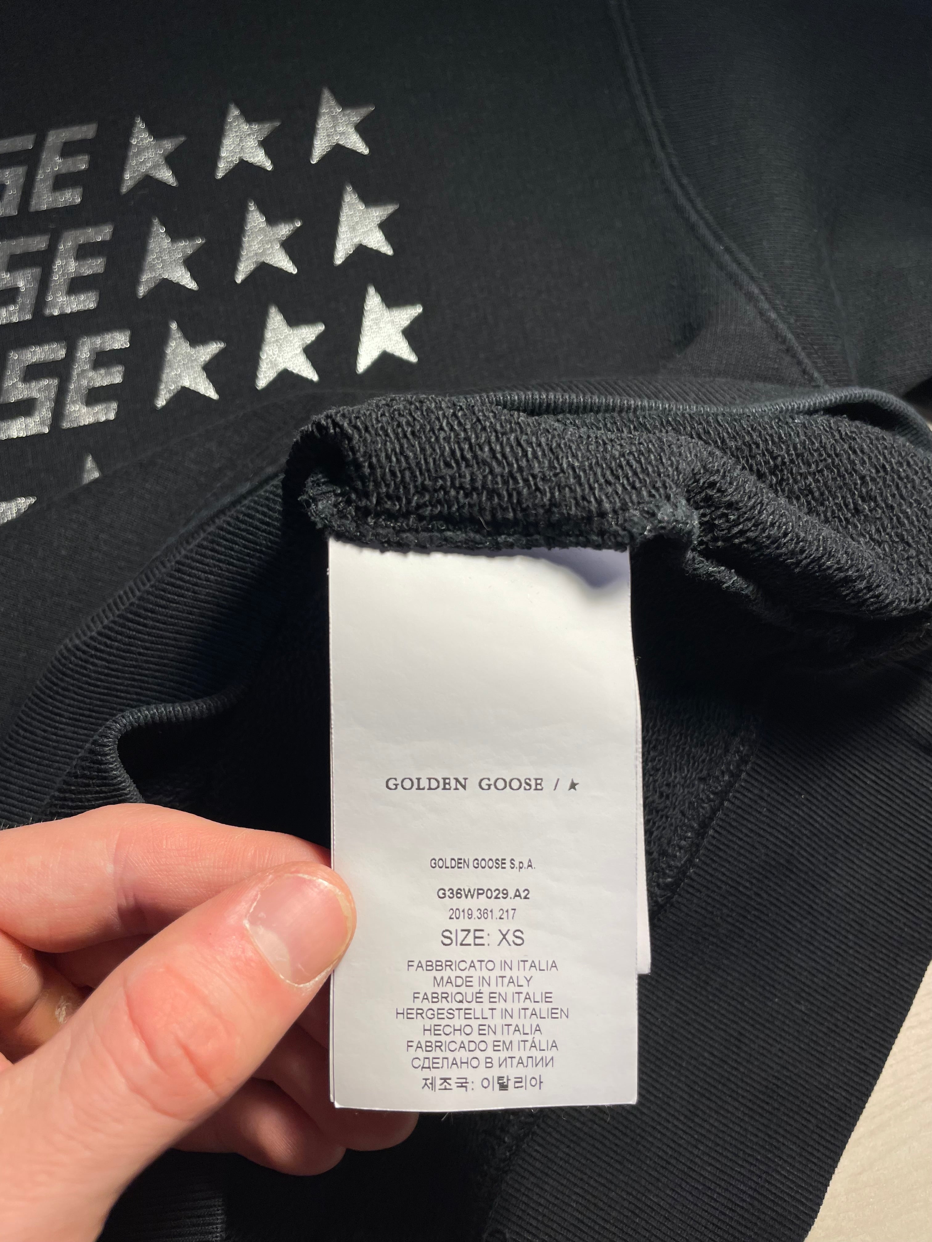 Felpa Golden Goose nera stelle argento