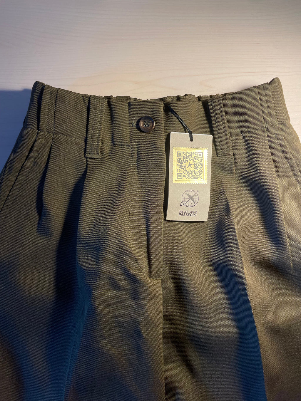 Pantaloni Golden Goose verdi misto lana