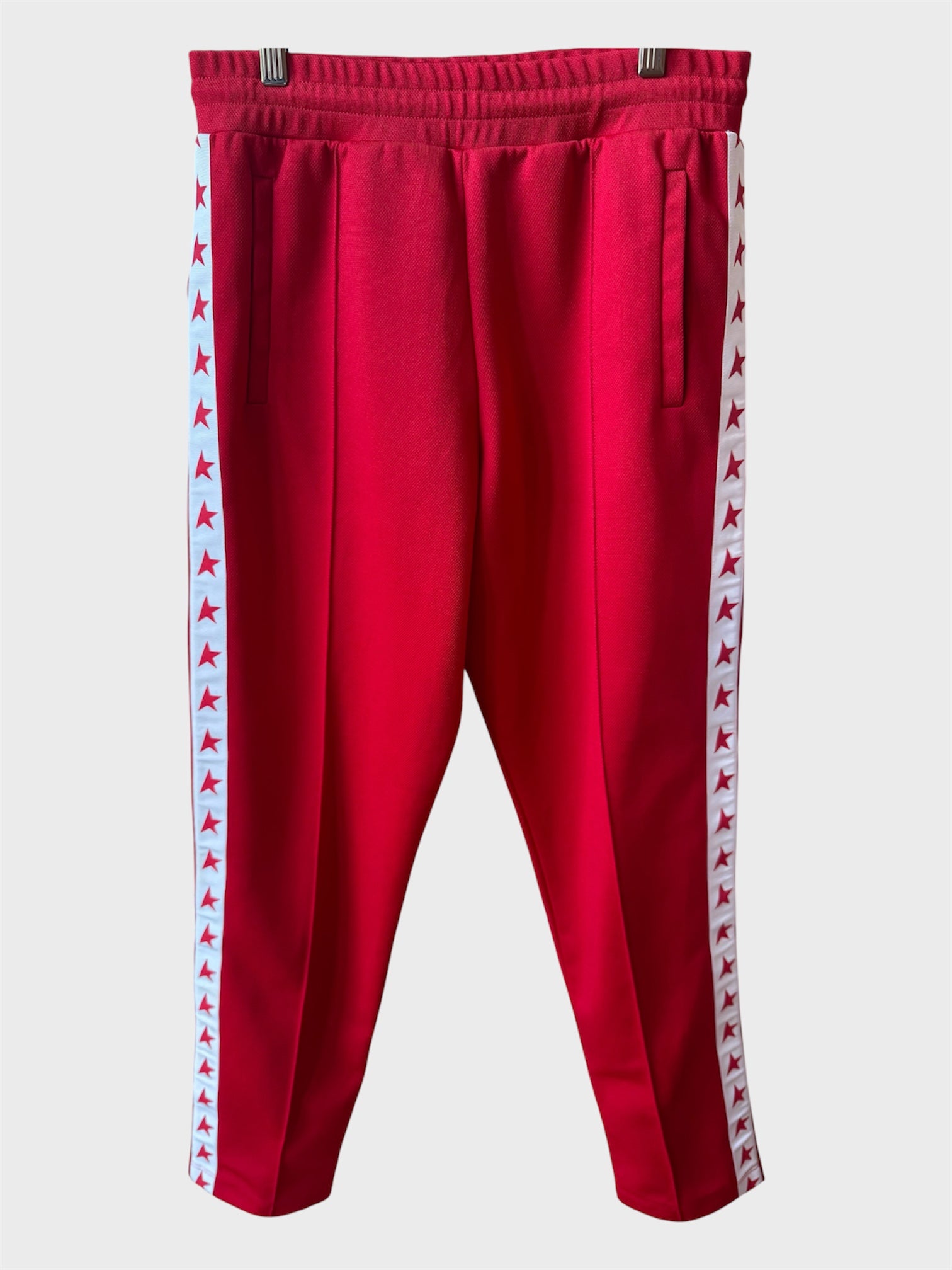 Pantaloni Golden Goose Star jogging rossi stelline laterali