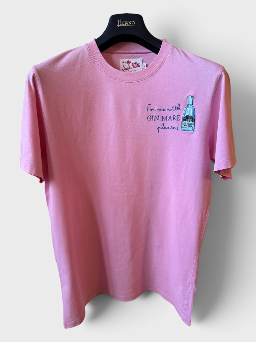 Maglia Saint Barth "For Me With Gin Mare Please” rosa