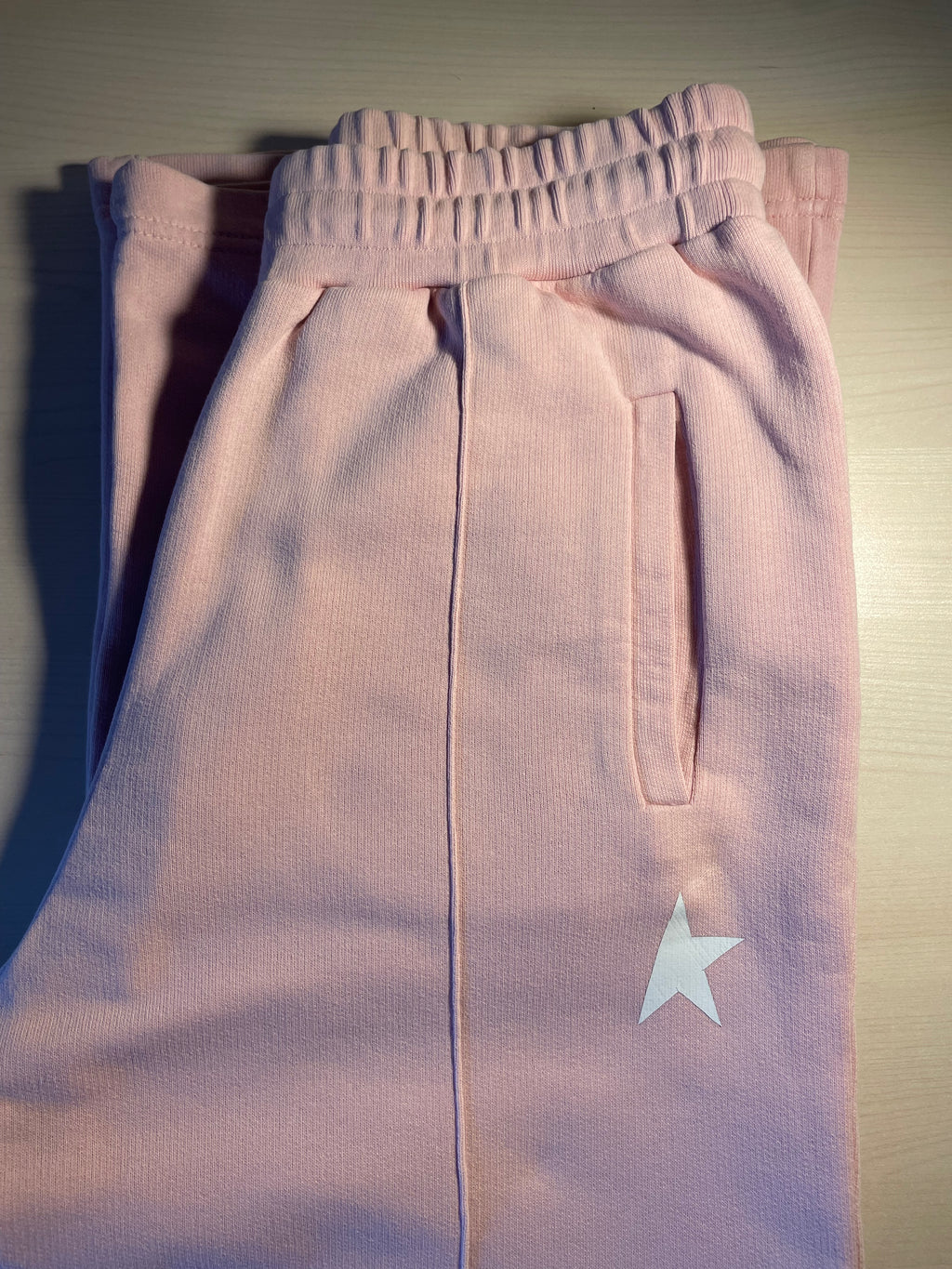 Pantaloni Golden Goose Star rosa stella bianca