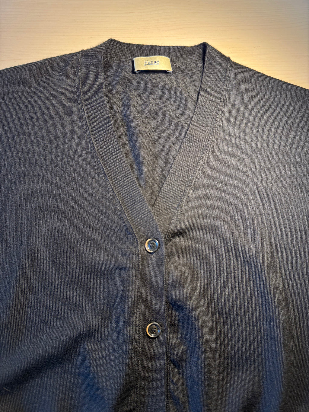 Cardigan Herno nero 100% lana vergine