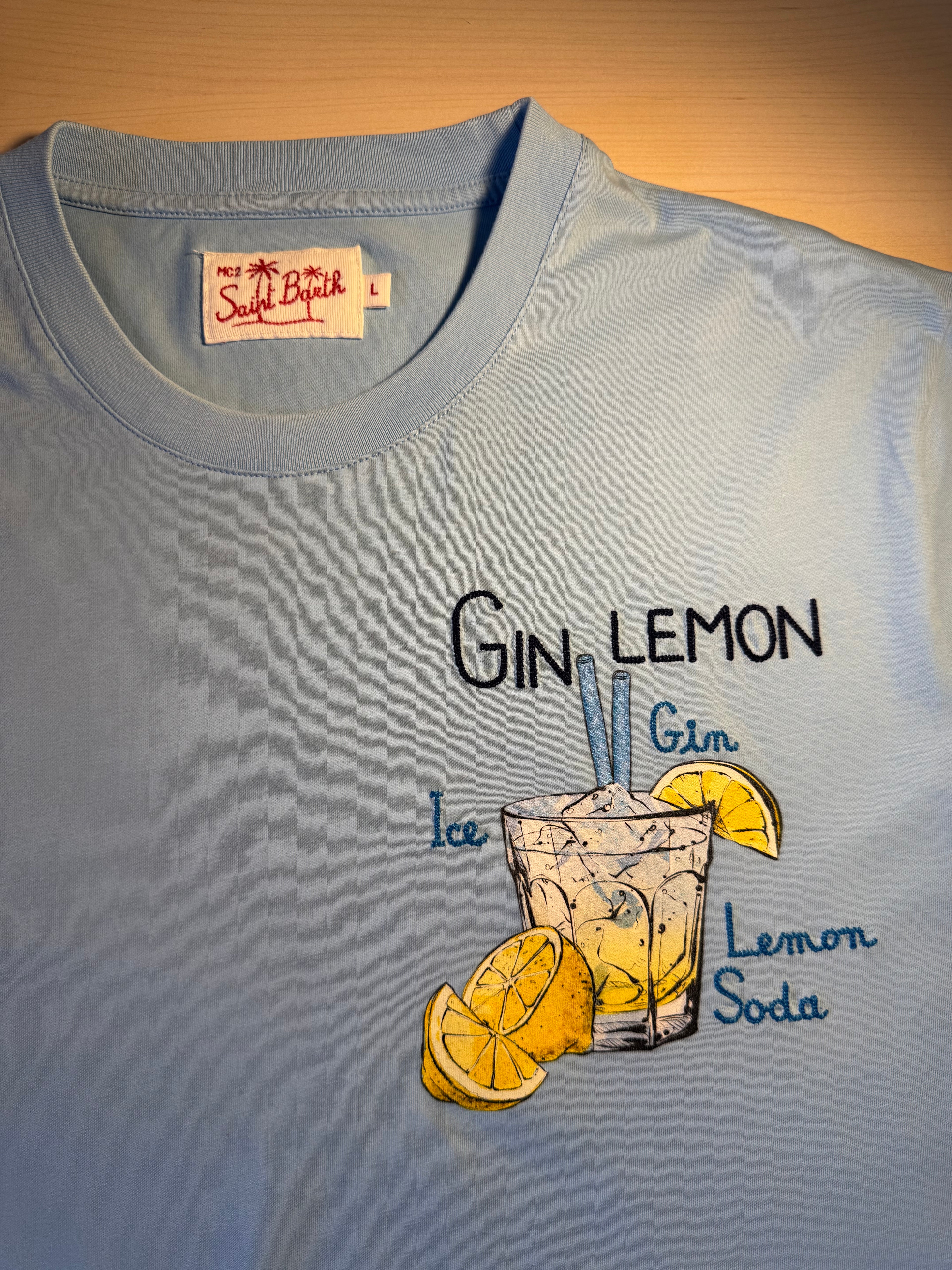 Maglia Saint Barth "Gin Lemon" azzurra