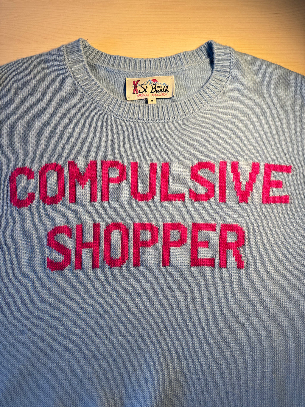 Maglione Saint Barth "Compulsive Shopper" azzurro