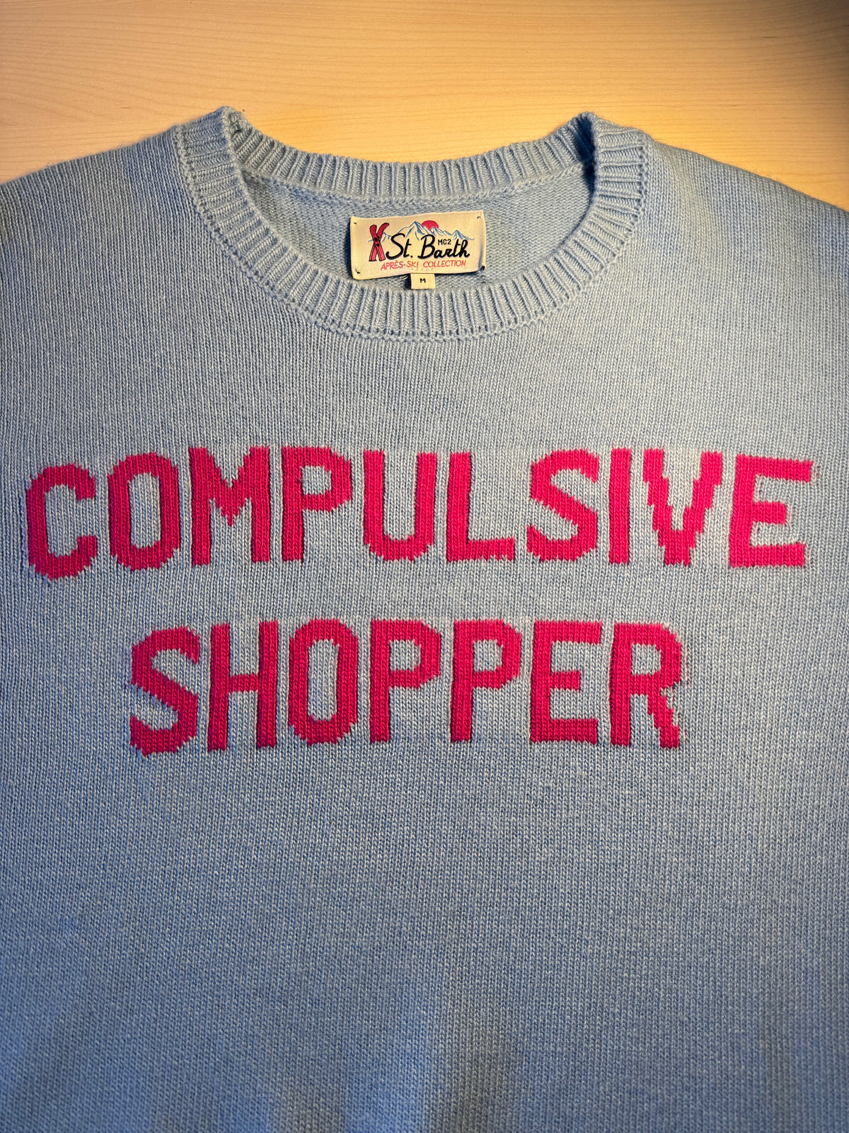 Maglione Saint Barth "Compulsive Shopper" azzurro