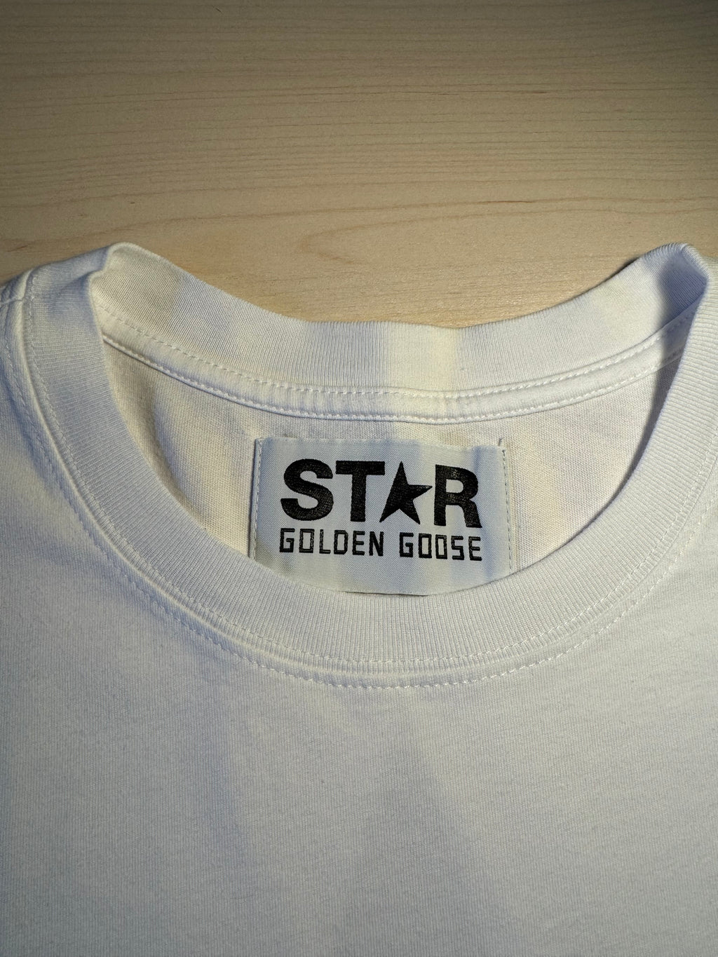 Maglia Golden Goose Star bianca stella bordeaux retro