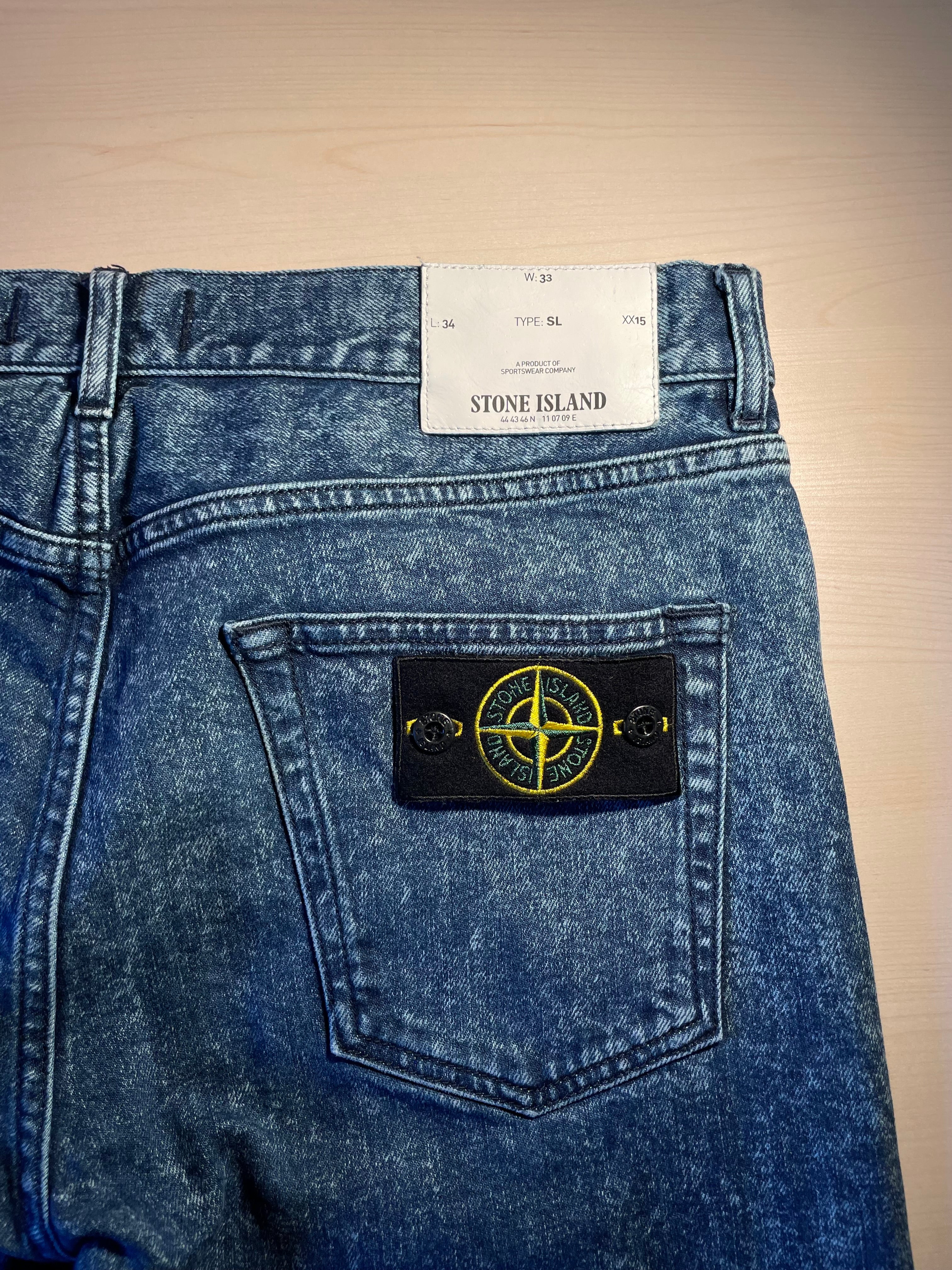 Jeans Stone Island L34, Type SL blu maculato