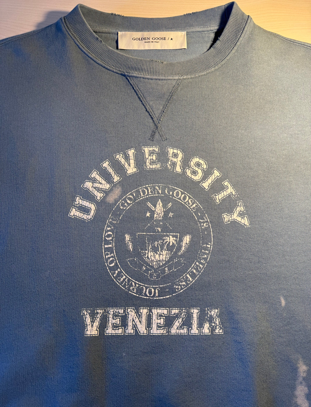 Felpa Golden Goose "University Venezia" azzurra