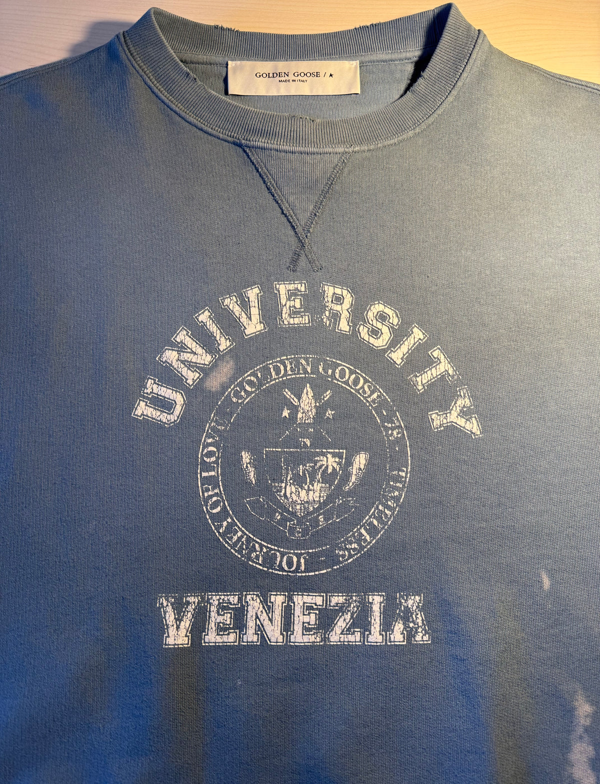 Felpa Golden Goose "University Venezia" azzurra
