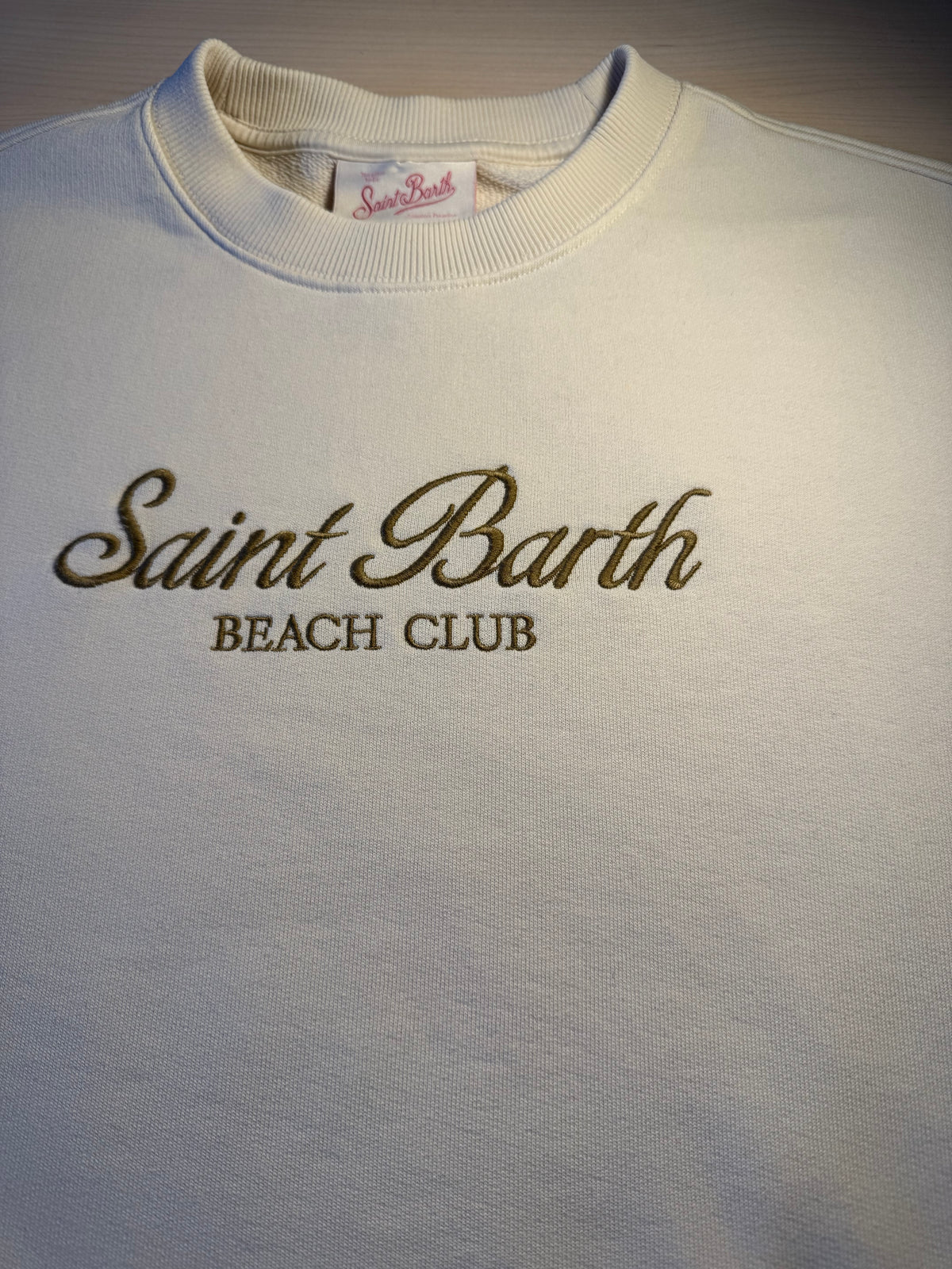 Felpa Saint Barth "Saint Barth Beach Club" panna