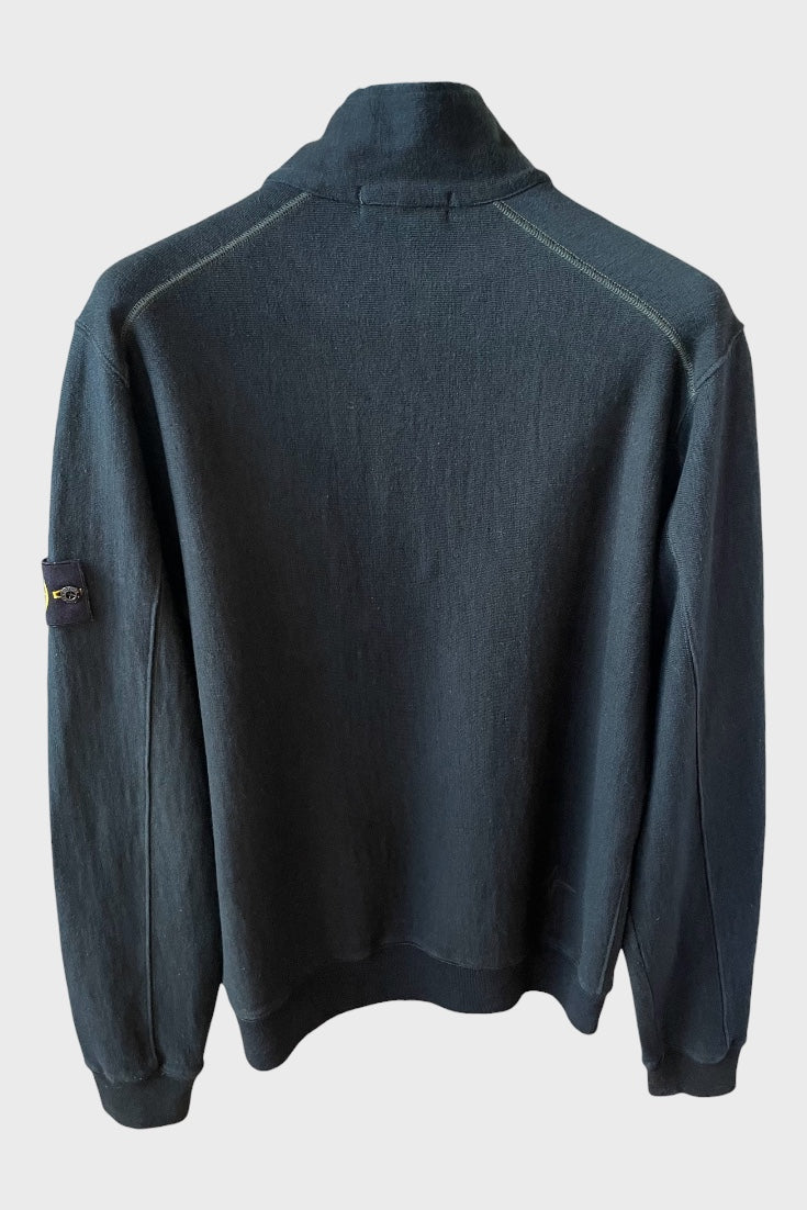 Felpa Stone Island con zip verde scuro