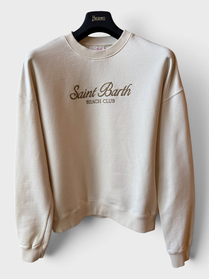 Felpa Saint Barth "Saint Barth Beach Club" panna