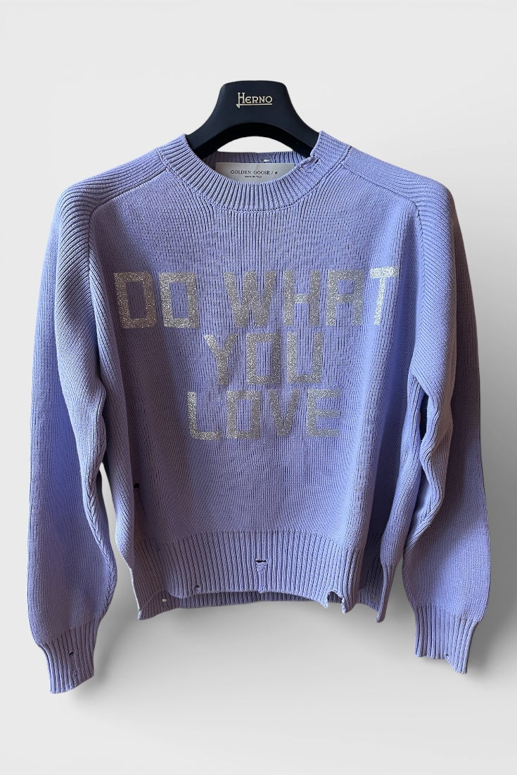 Maglione Golden Goose lilla "Do what you love"