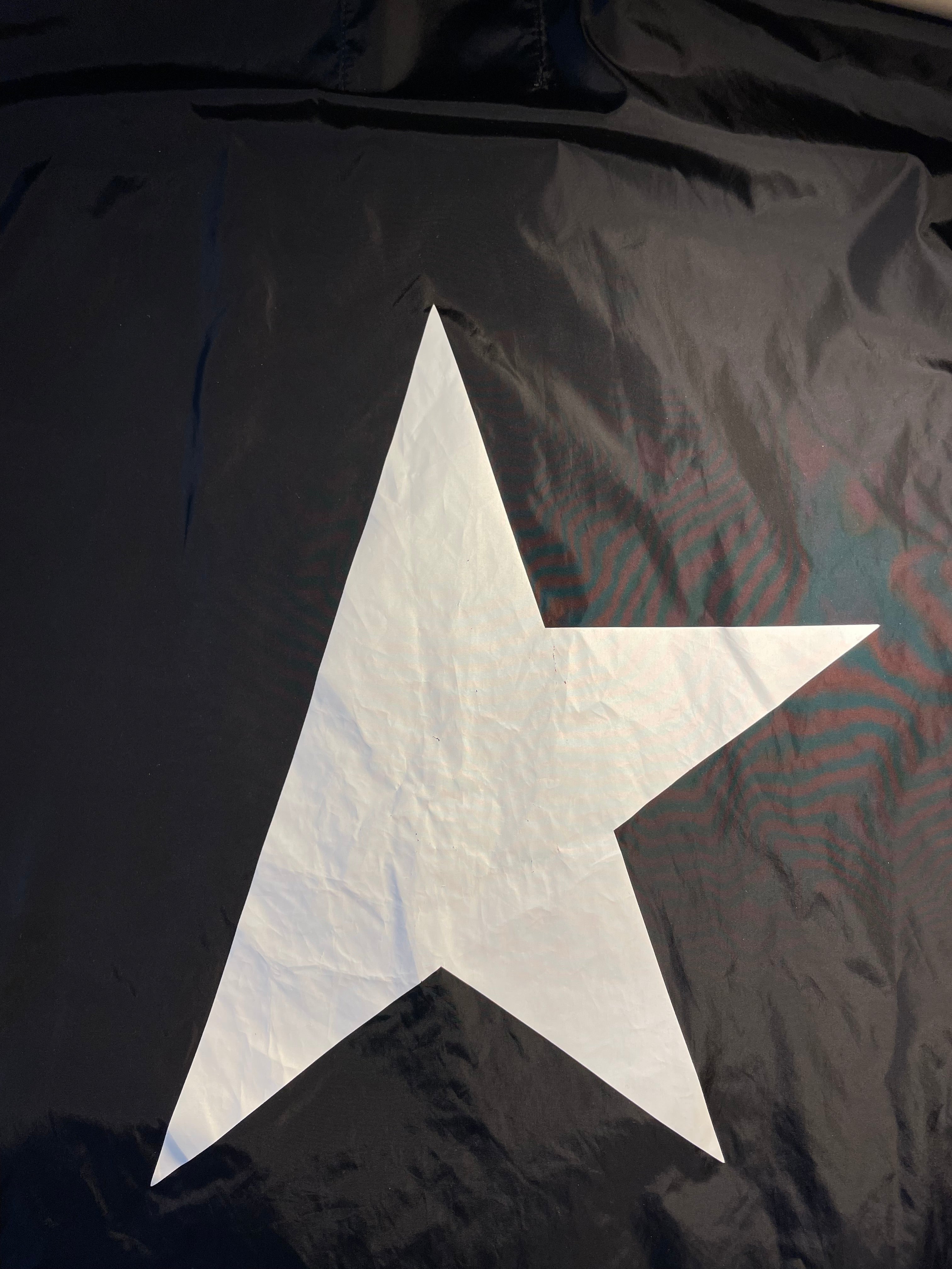 Giacca a vento Golden Goose nera star logo e stella bianchi