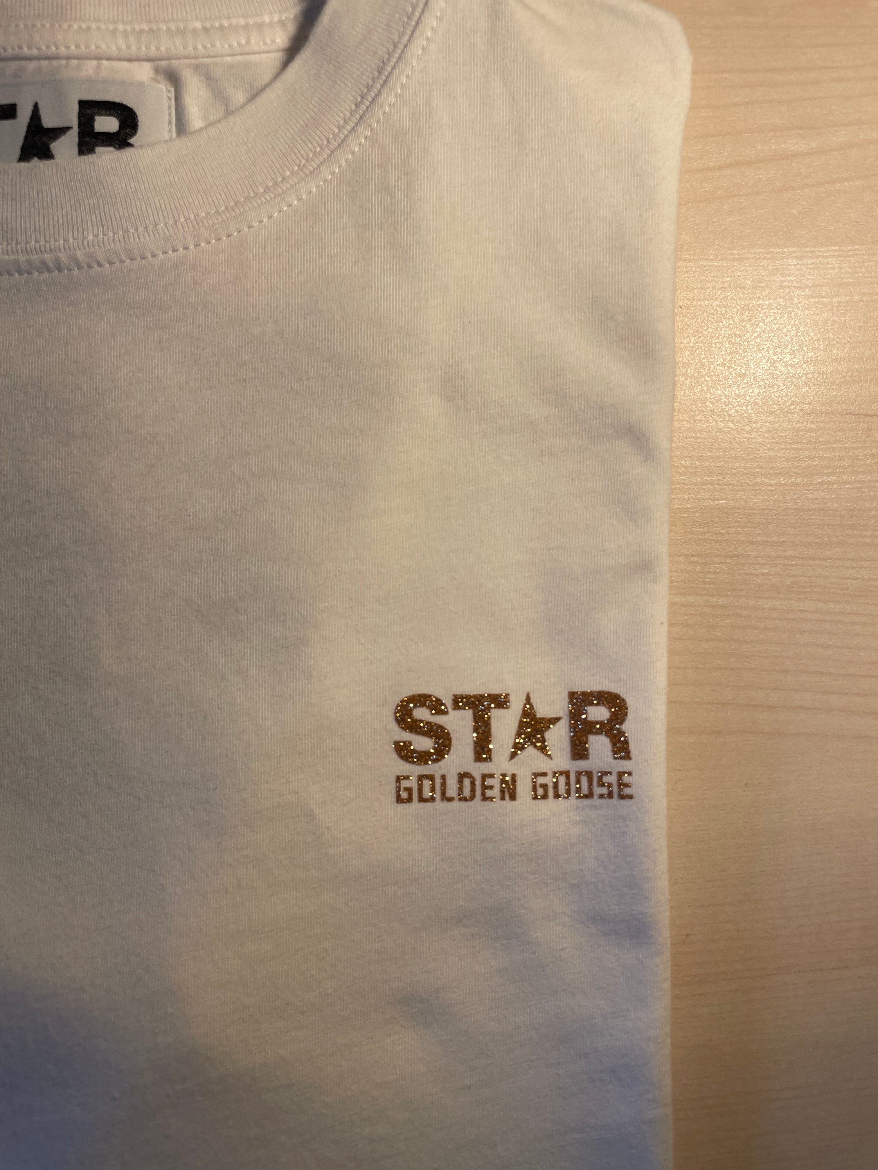 Maglia Golden Goose Star bianca stella oro retro