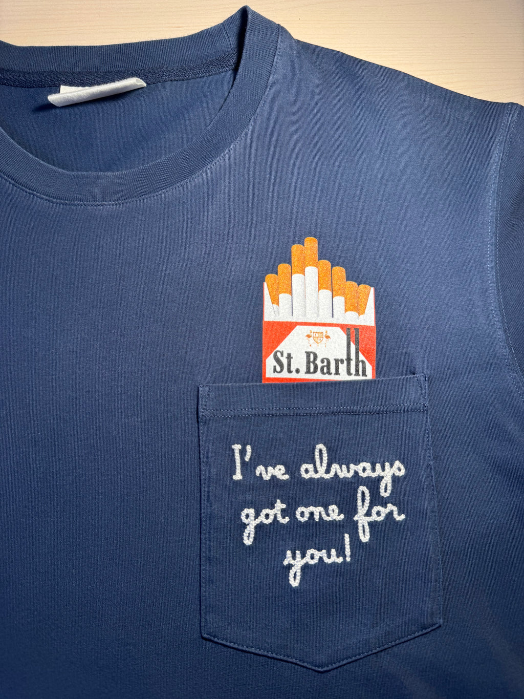 Maglia Saint Barth "I’ve Always Got One For You” blu