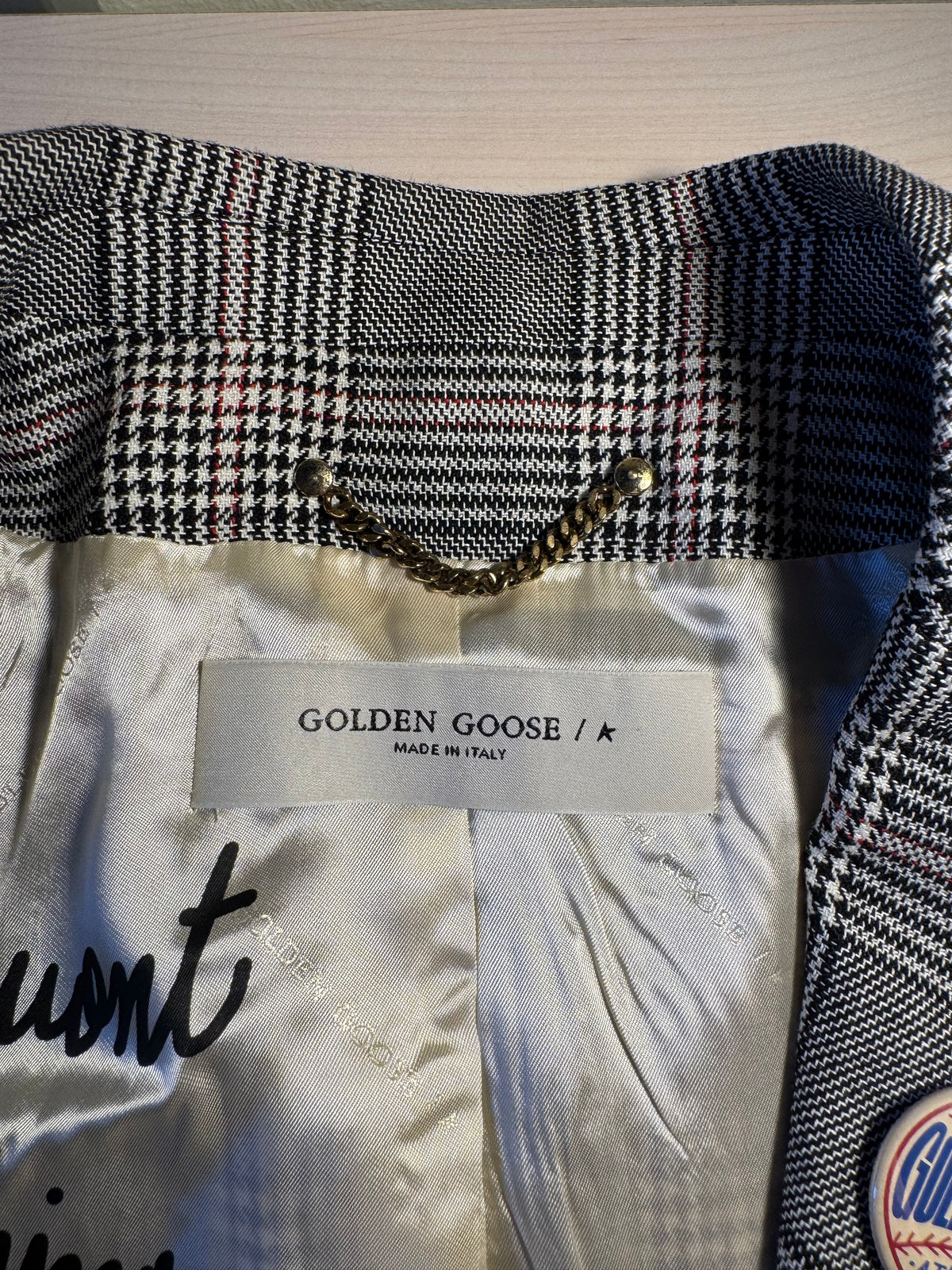 Blazer Golden Goose quadri grigio misto lana