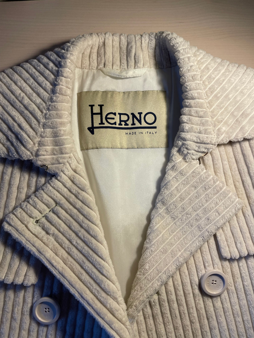 Cappotto doppiopetto Herno bianco