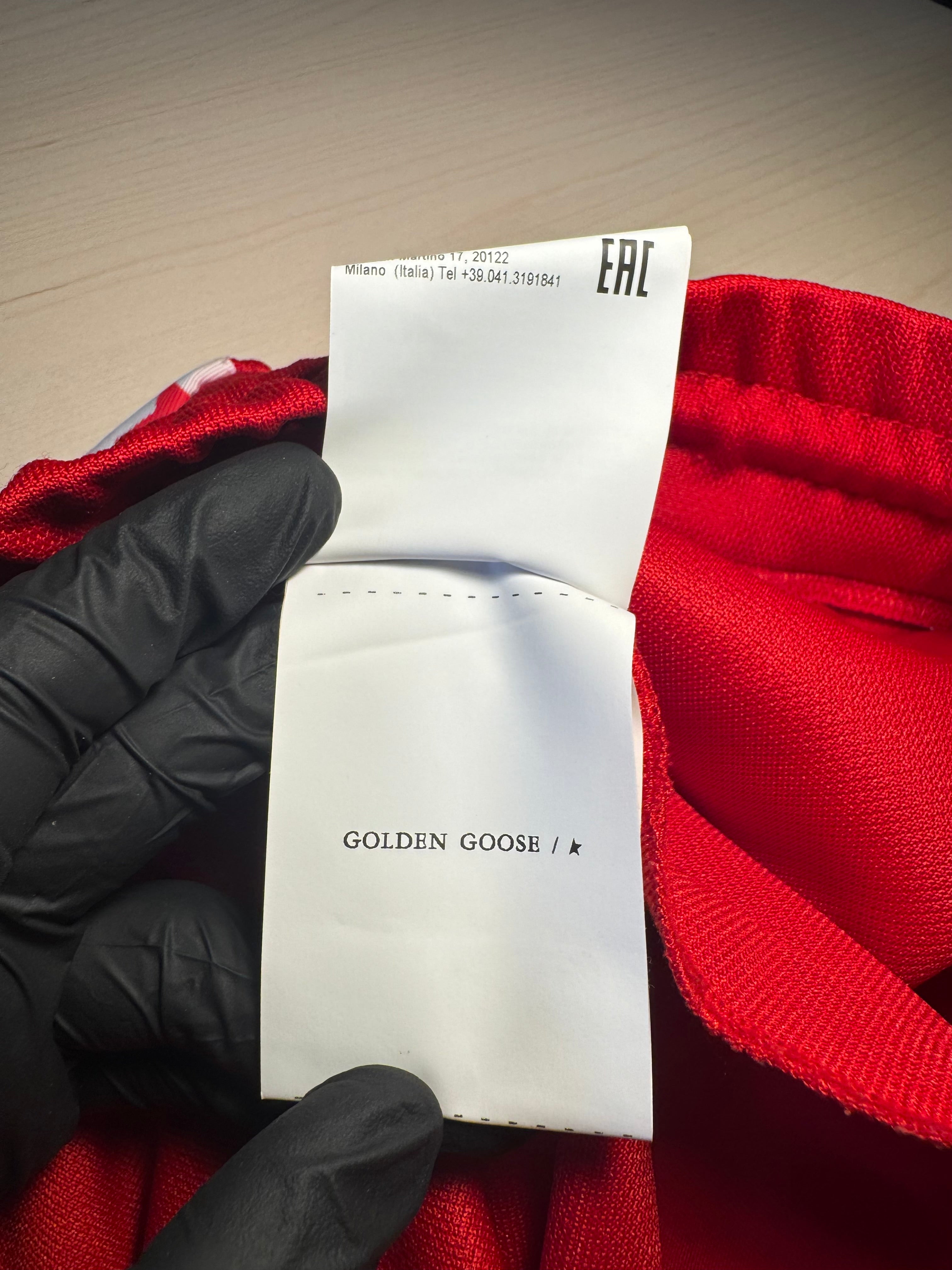 Pantaloni Golden Goose Star jogging rossi stelline laterali