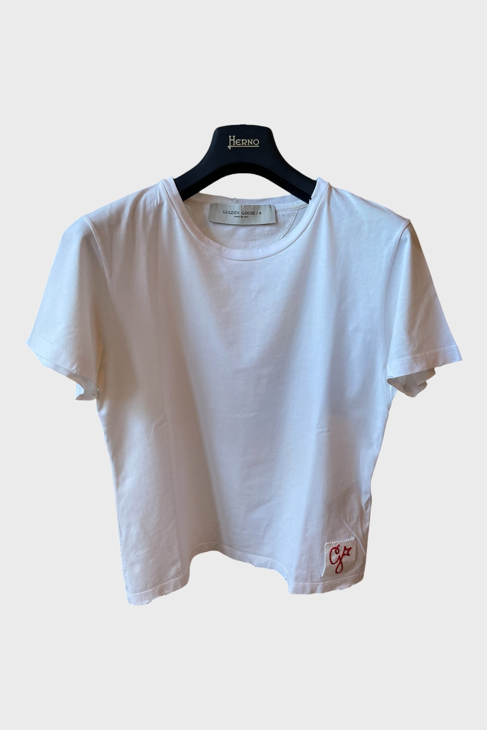 Maglia Golden Goose bianca con patch