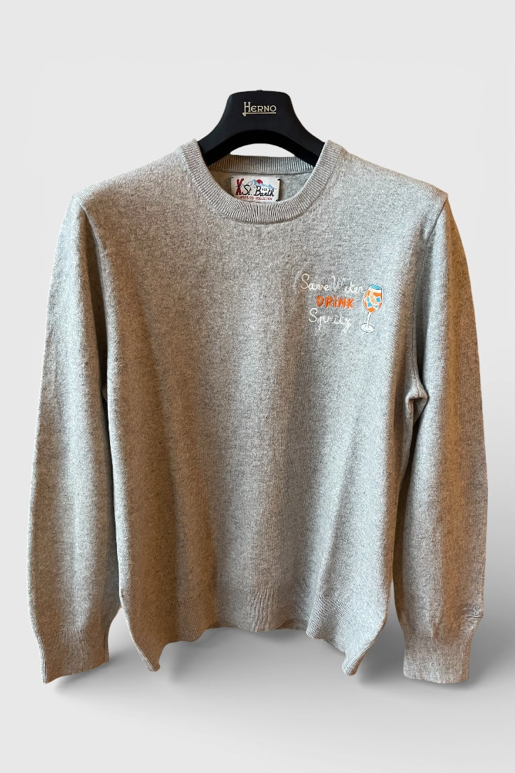 Maglione Saint Barth "Save water drink Spritz”