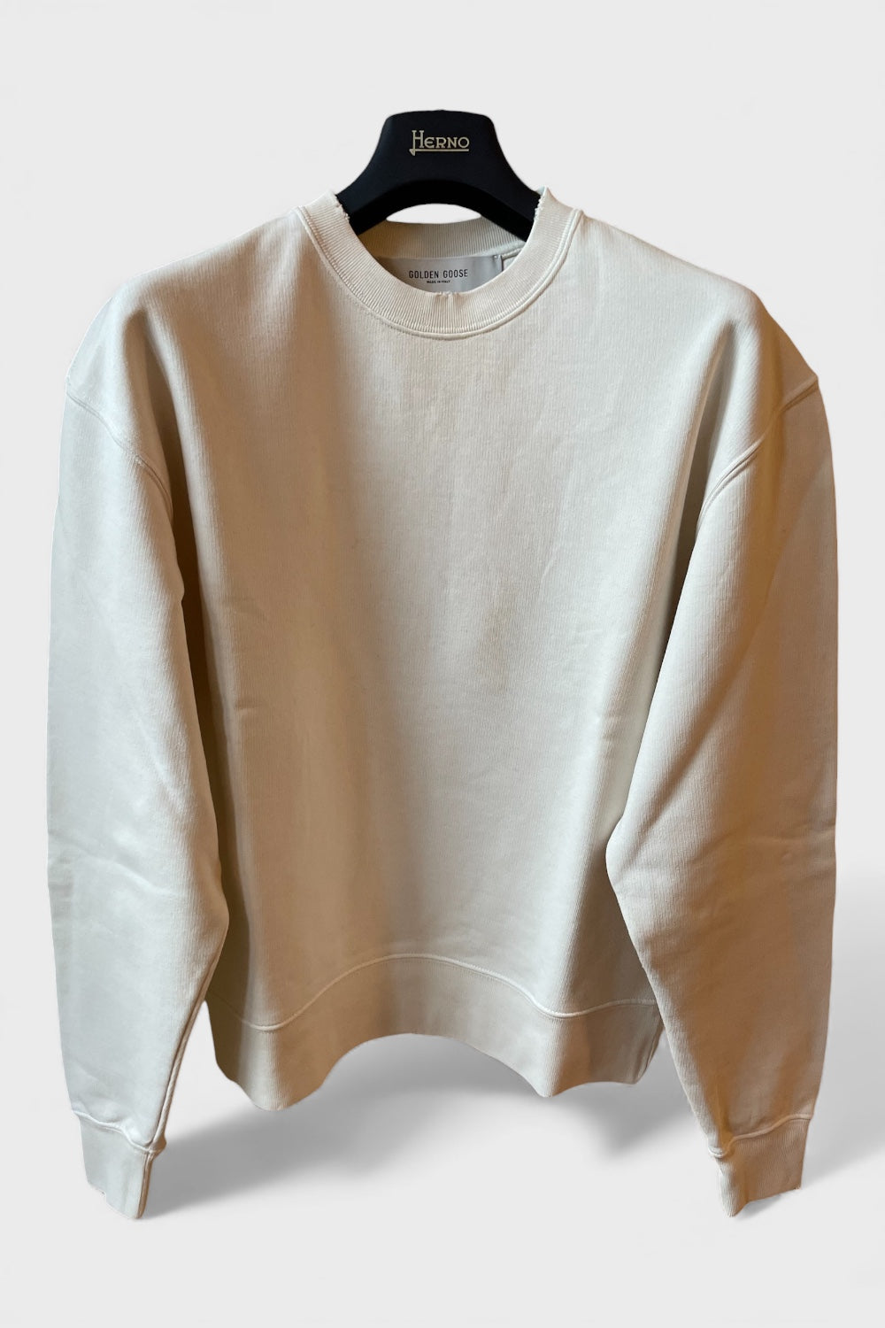 Felpa Golden Goose color panna scritta “Golden" retro