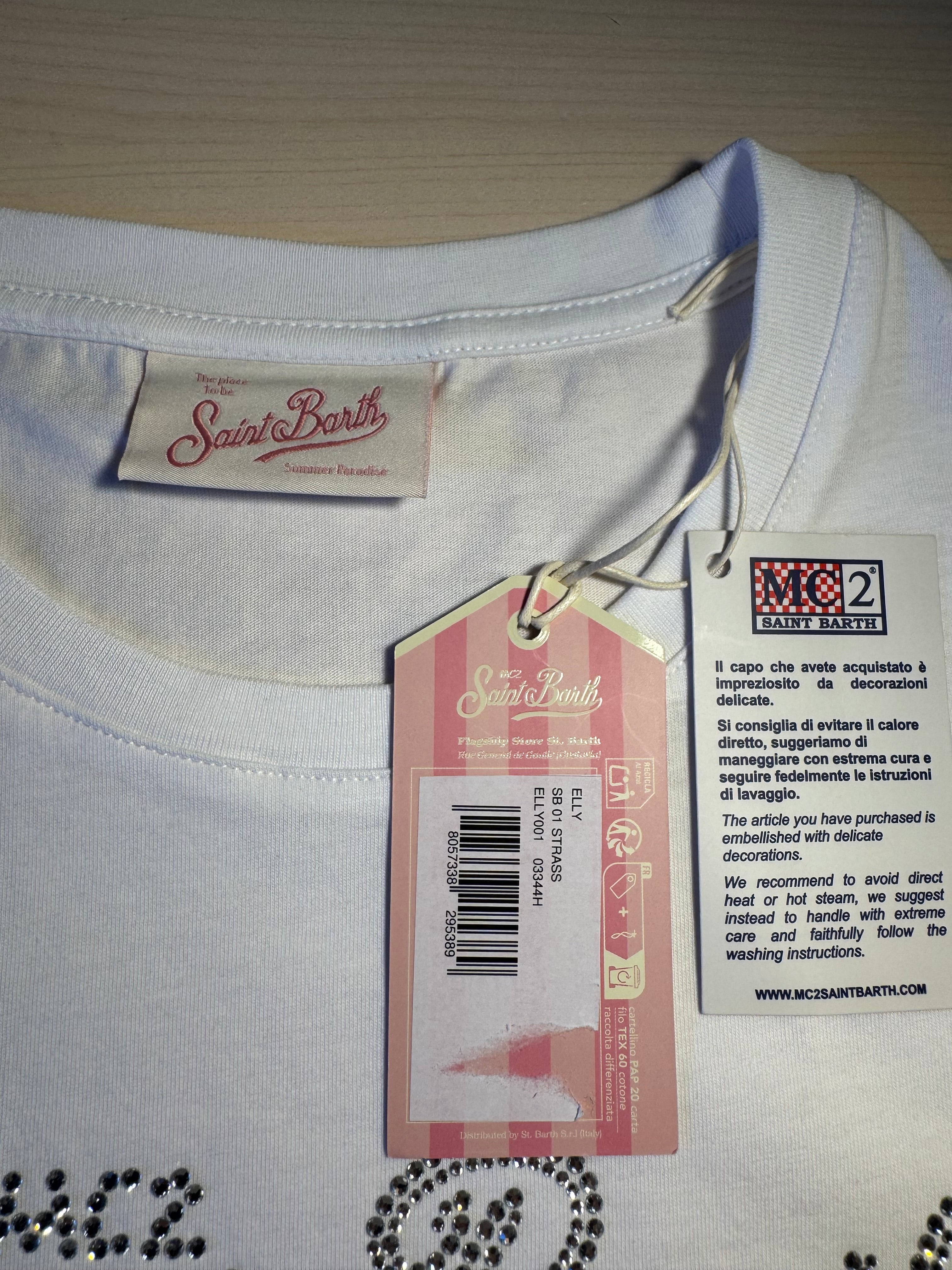 Maglia Saint Barth scritta "Saint Barth” argento