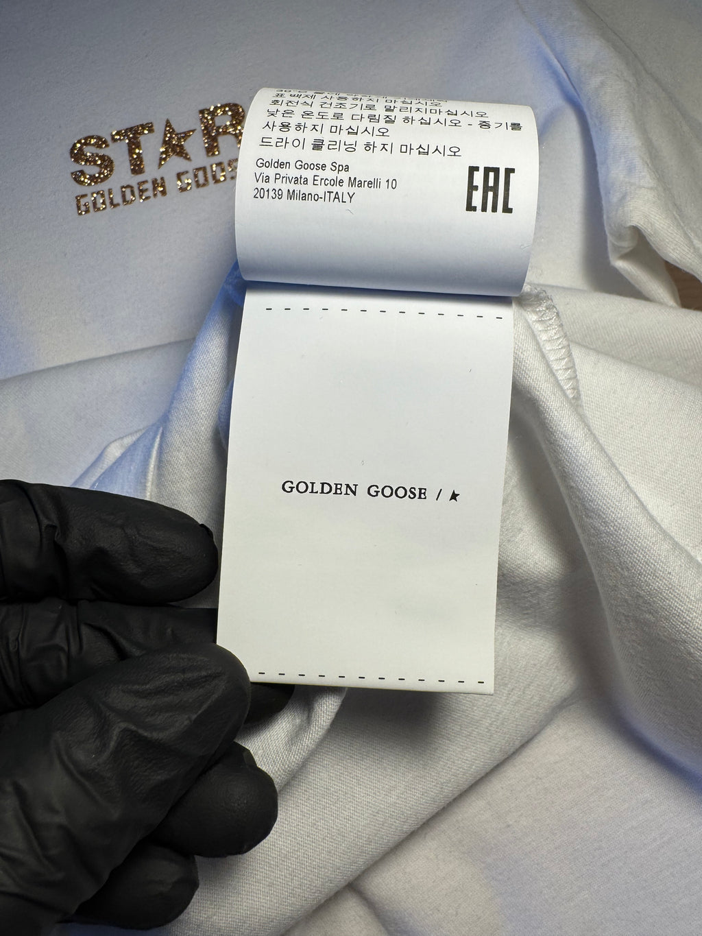 Maglia Golden Goose Star bianca stella oro retro